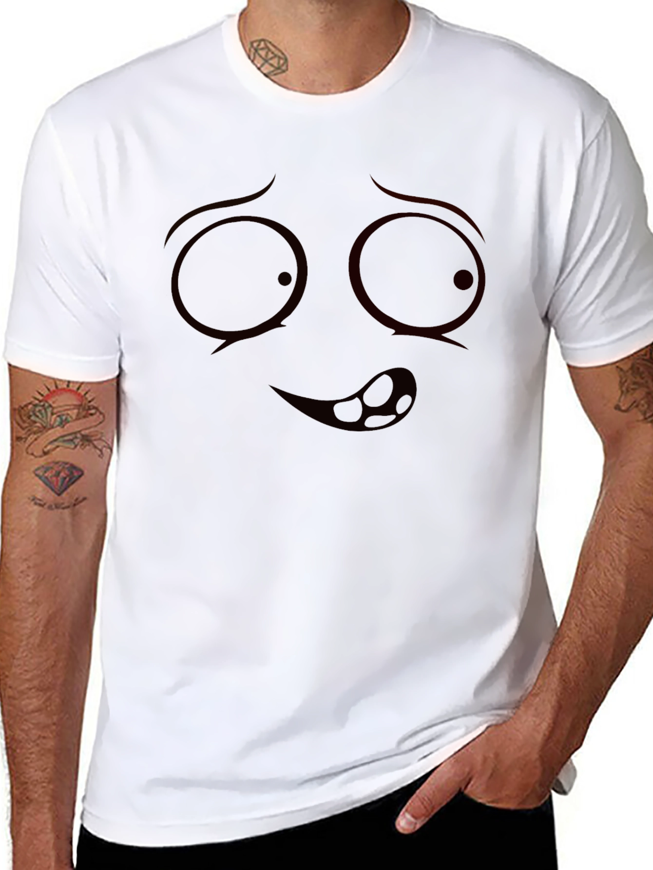 Funny Face Graphic Tee - Mens Black T-Shirt