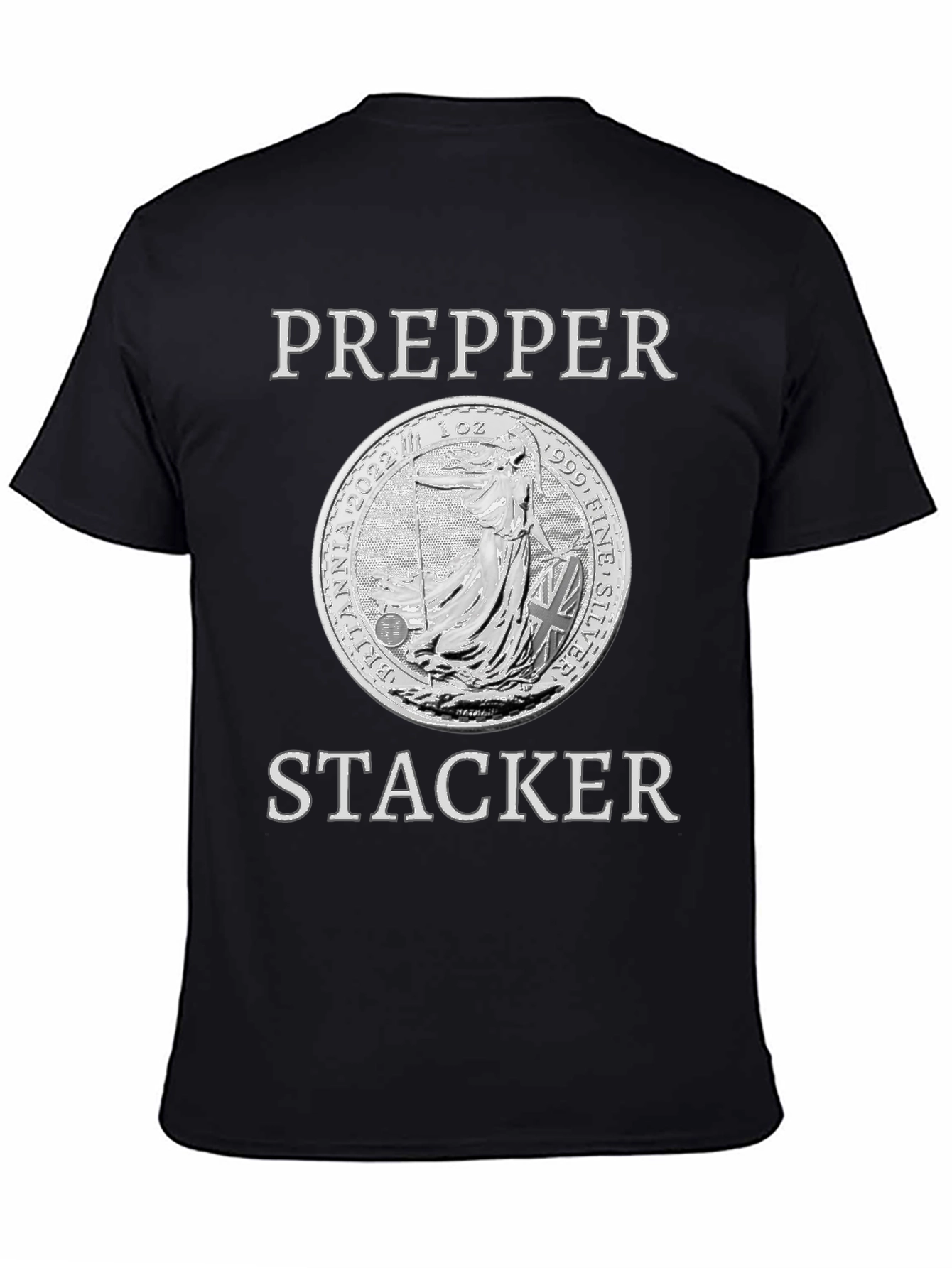 Prepper Stacker Silver Coin Graphic T-Shirt