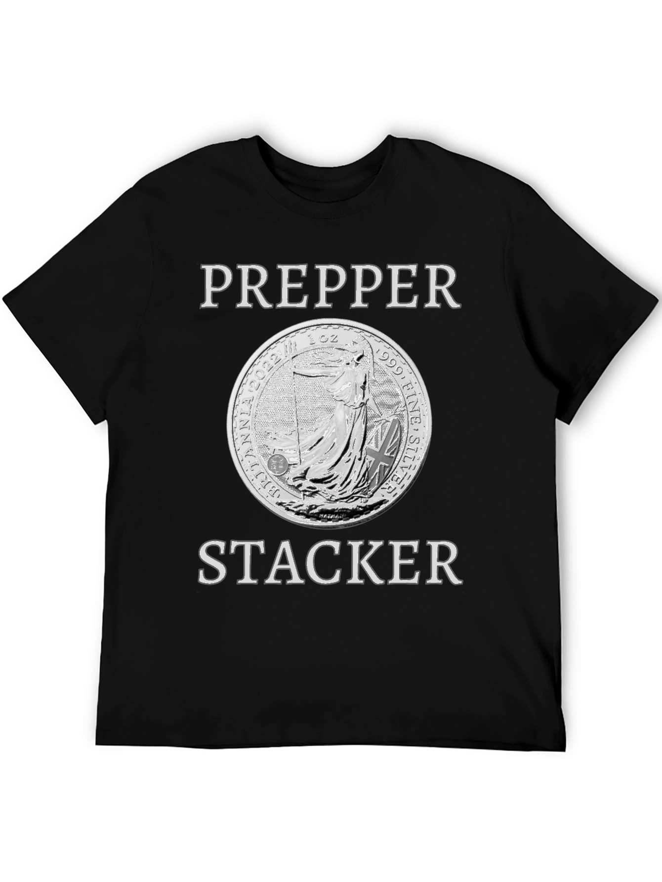 Prepper Stacker Silver Coin Graphic T-Shirt