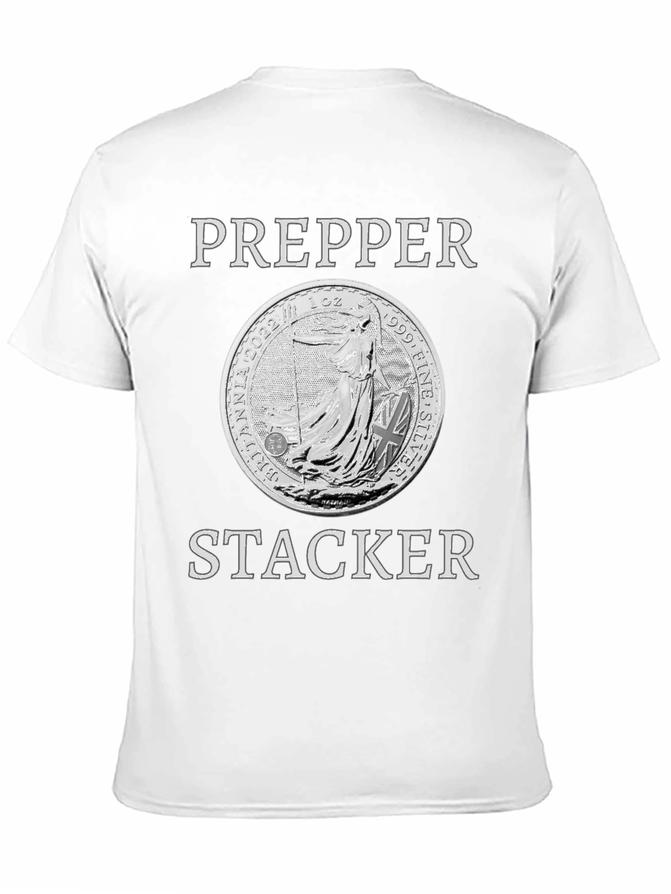Prepper Stacker Silver Coin Graphic T-Shirt