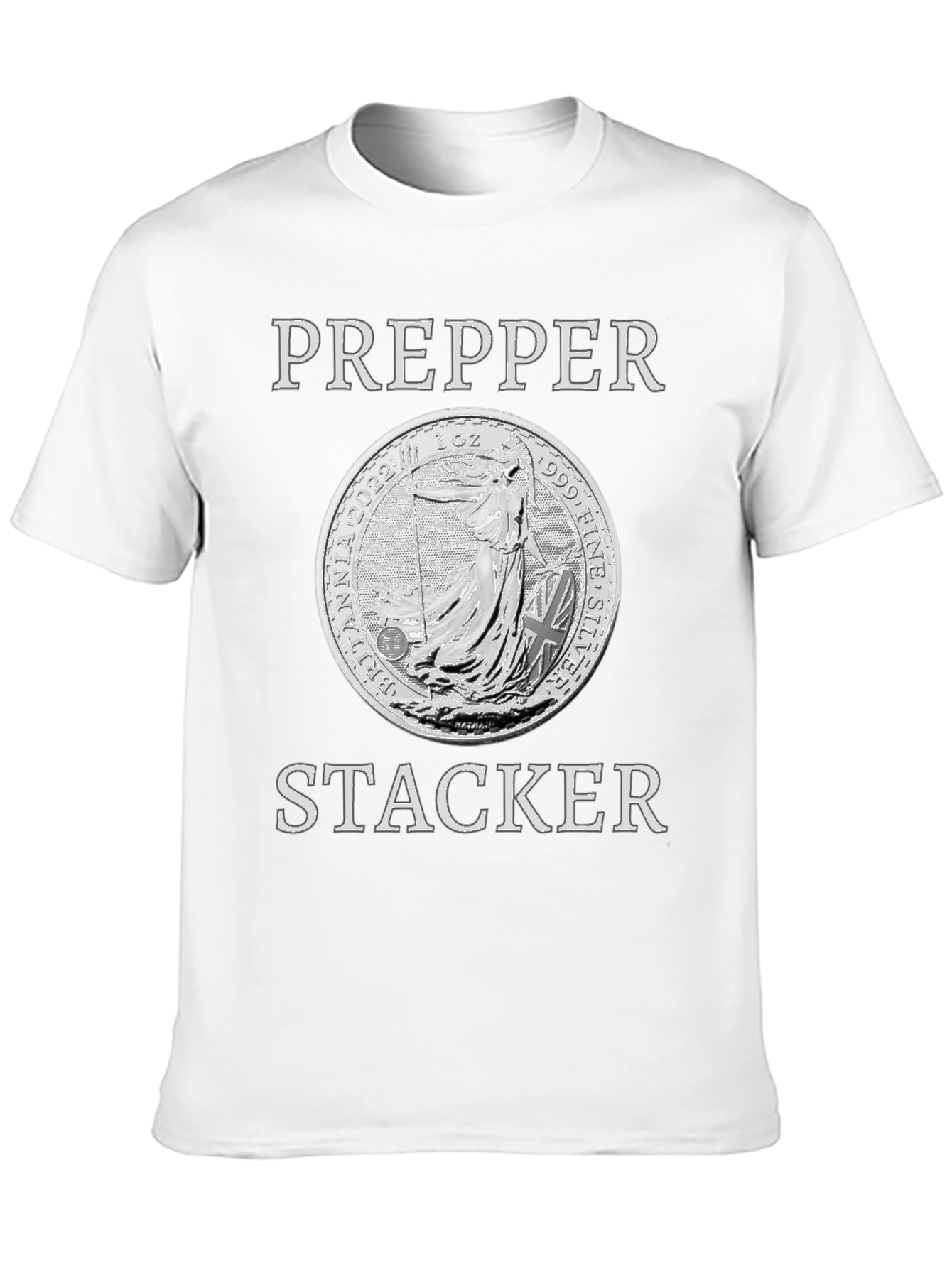 Prepper Stacker Silver Coin Graphic T-Shirt