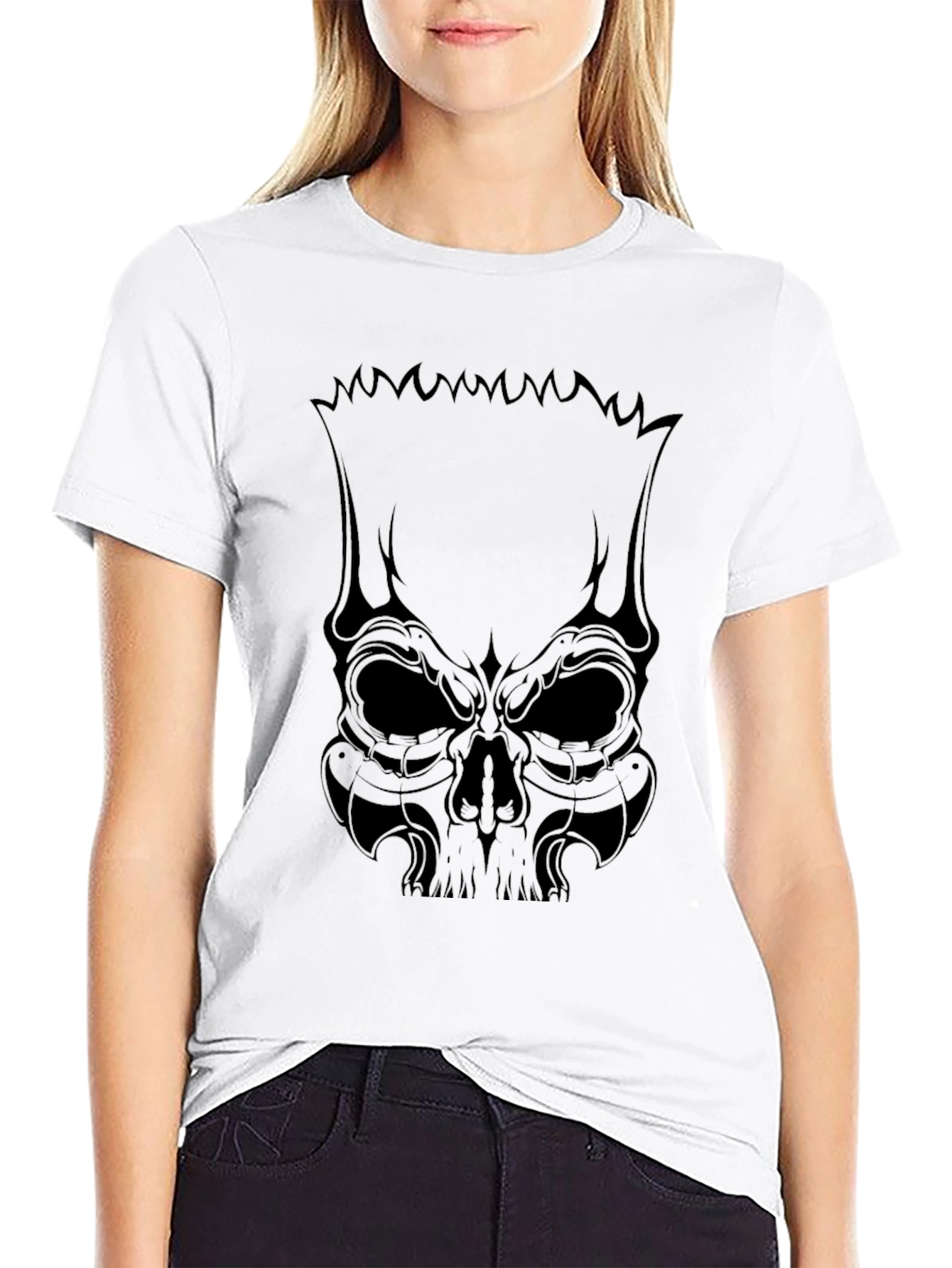 Skull Graphic Black Tee for Men