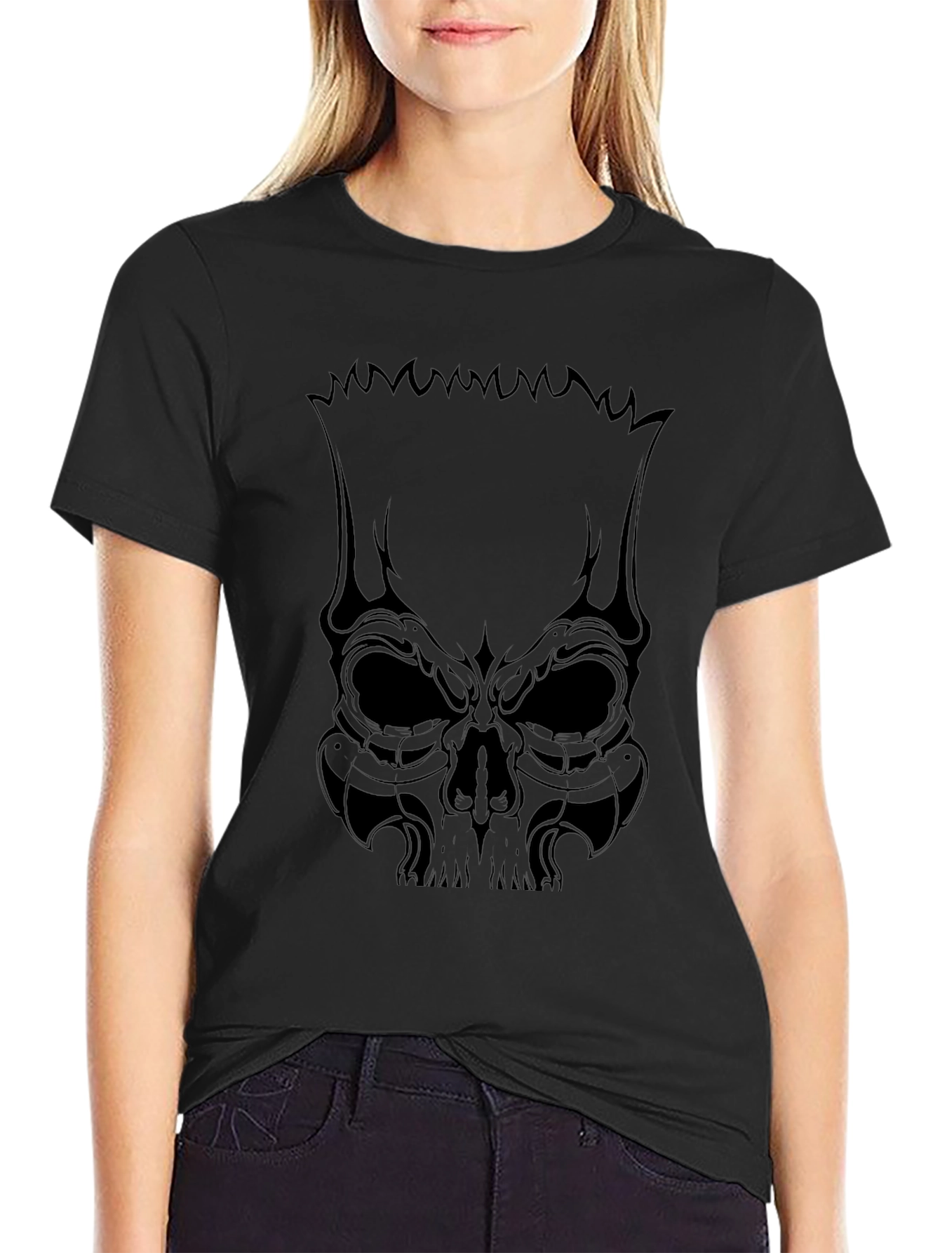 Skull Graphic Black Tee for Men