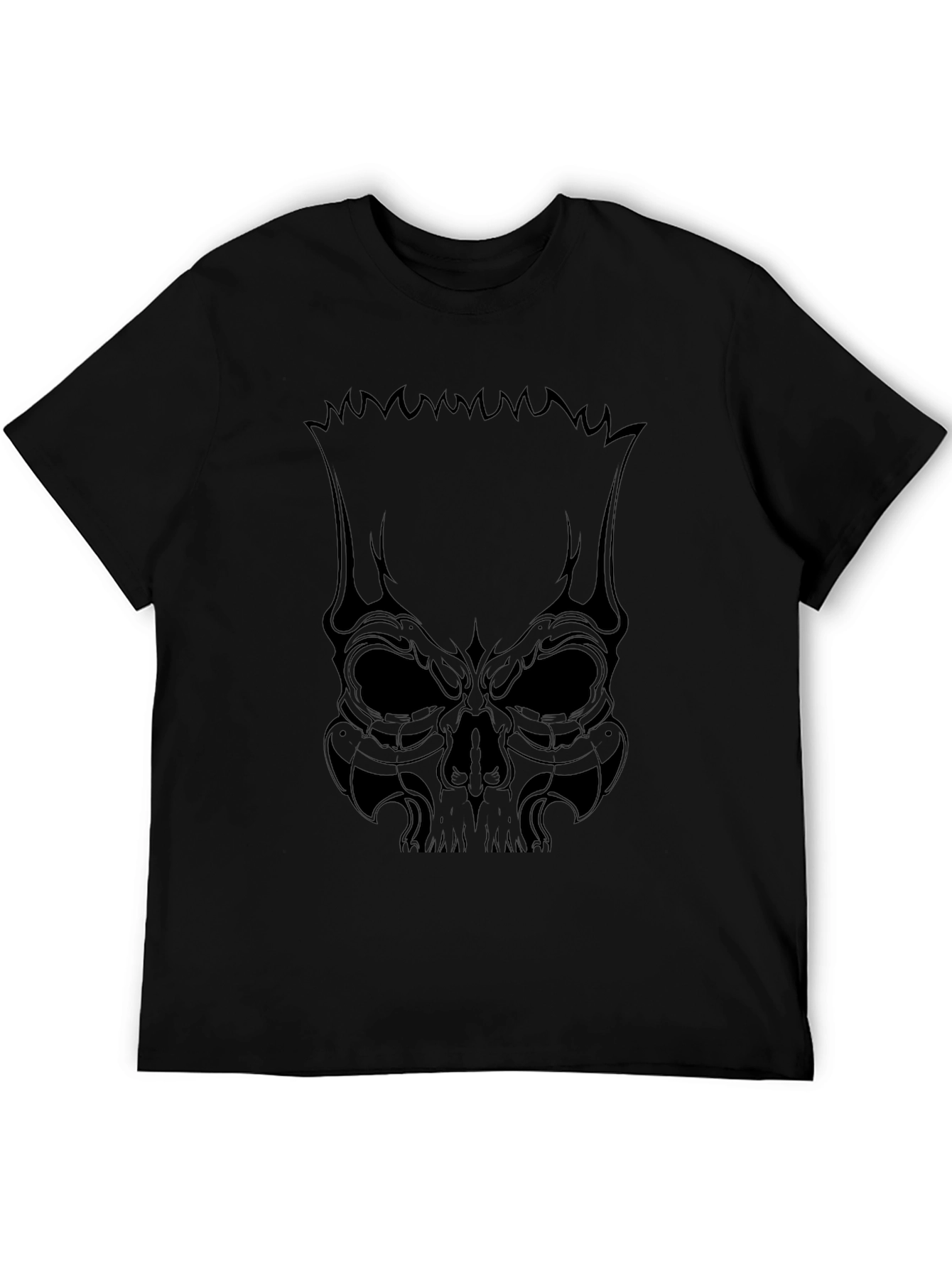Skull Graphic Black Tee for Men