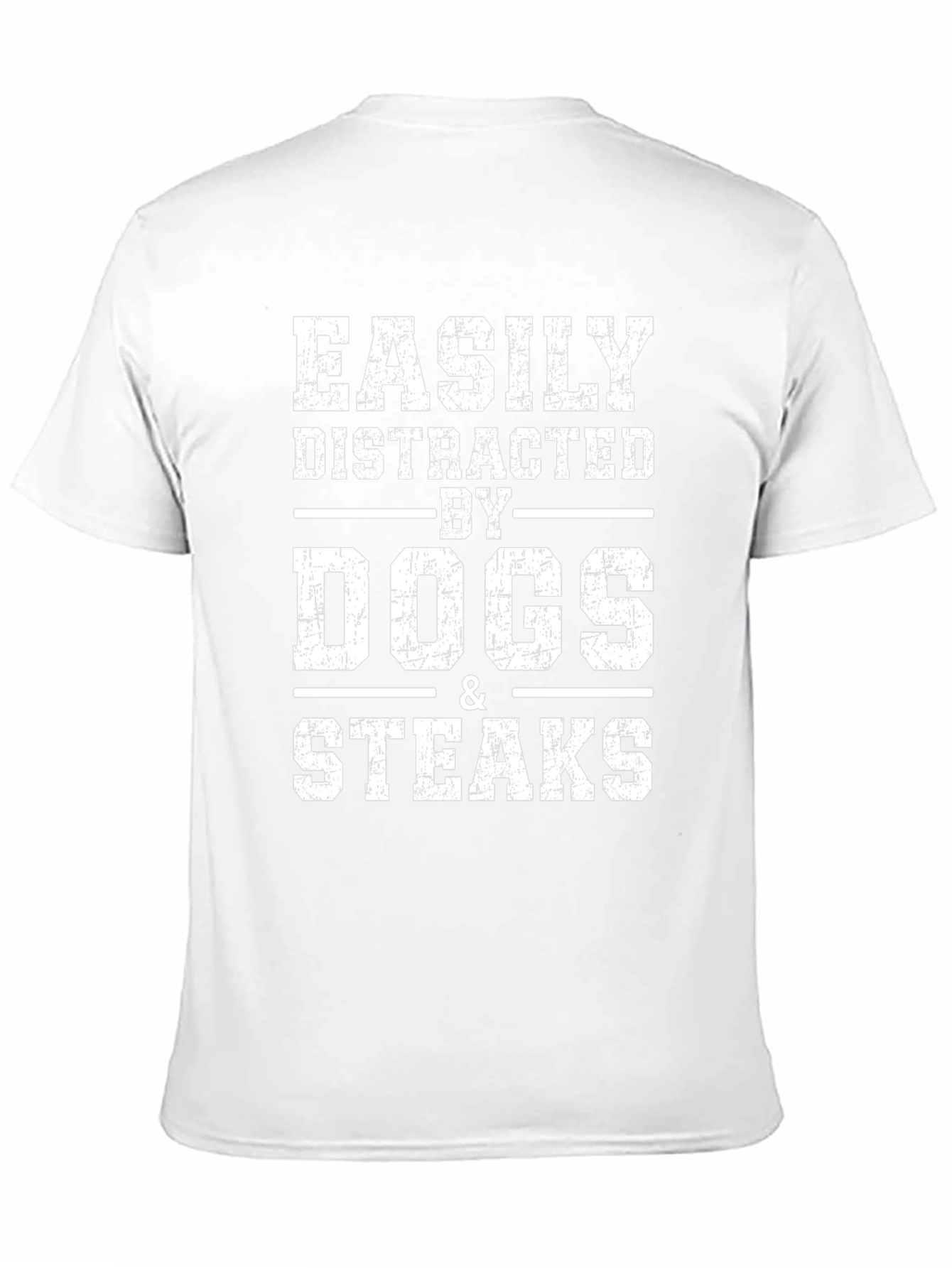 Easily Distracted By Dogs & Steaks Black T-Shirt