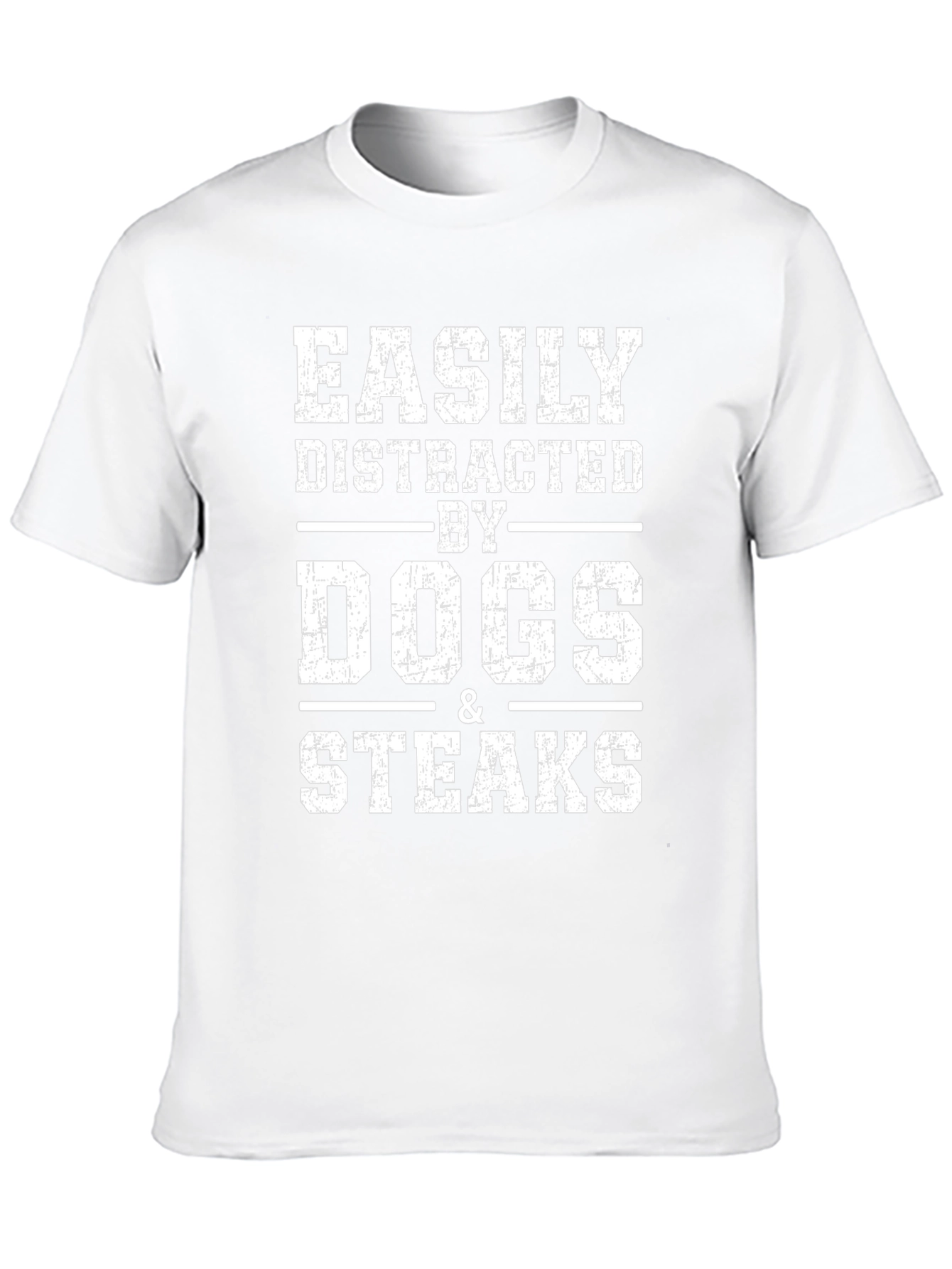 Easily Distracted By Dogs & Steaks Black T-Shirt