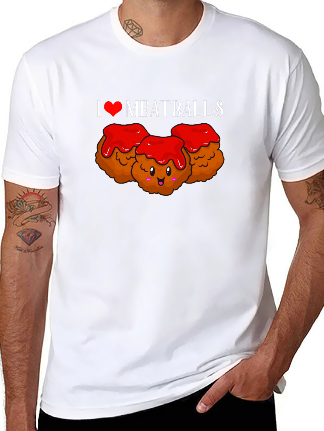 I Love Meatballs T-Shirt - Cute Foodie Tee