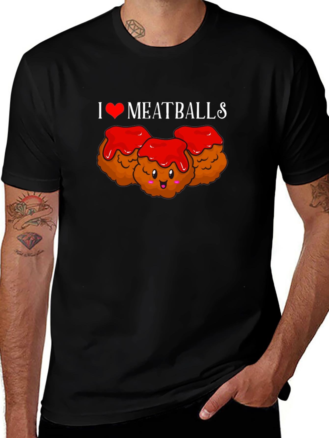 I Love Meatballs T-Shirt - Cute Foodie Tee