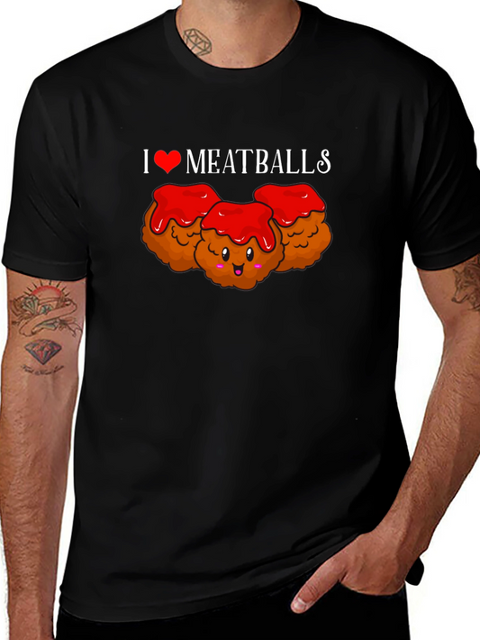 I Love Meatballs T-Shirt - Cute Foodie Tee