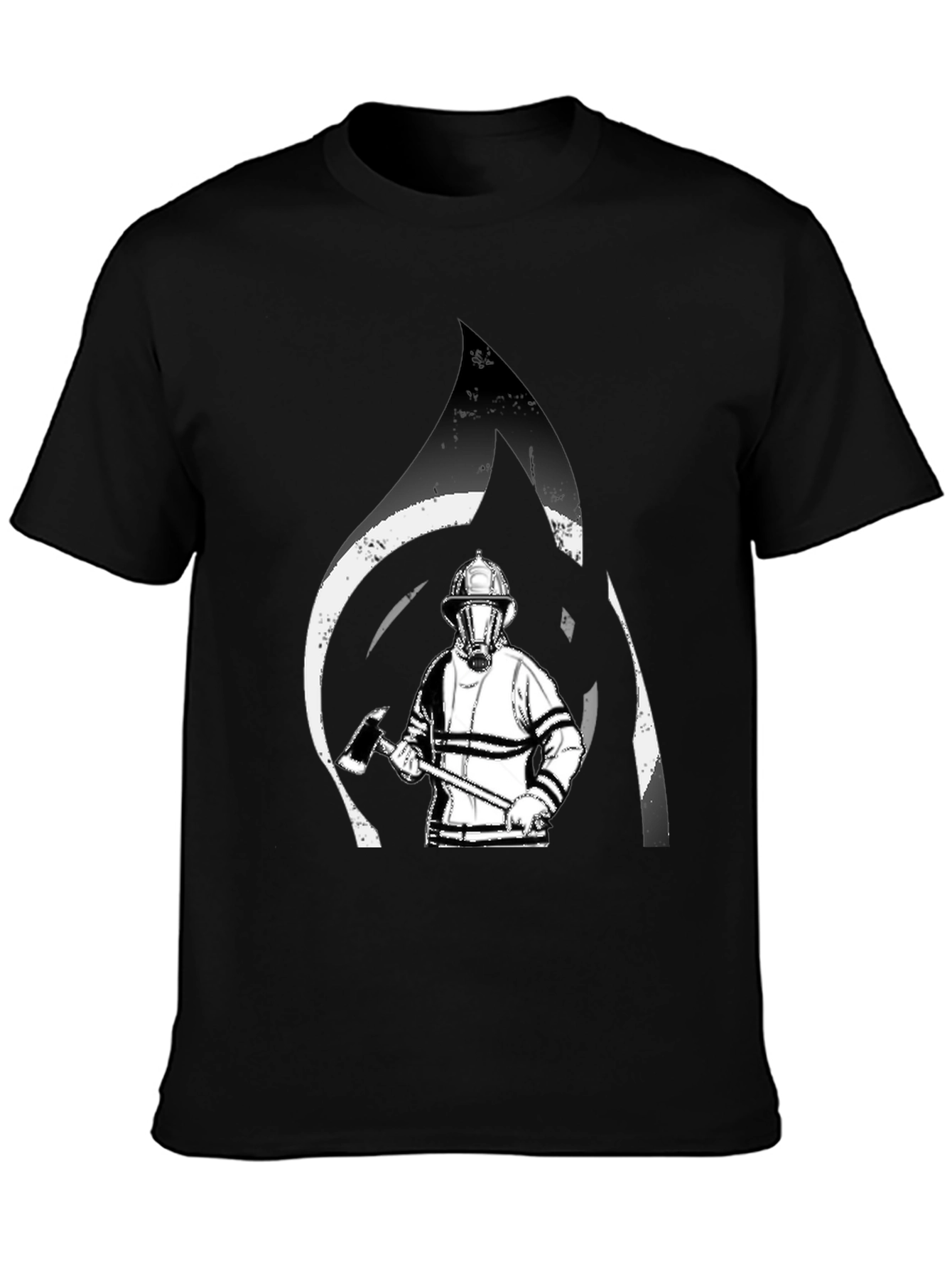 Firefighter Graphic T-Shirt - Black Cotton Tee