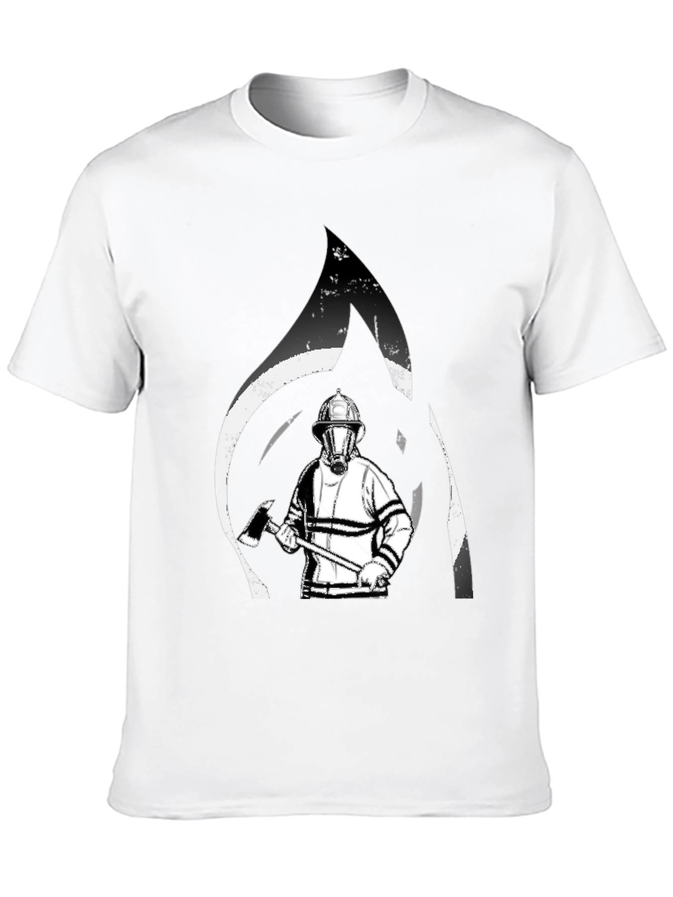 Firefighter Graphic T-Shirt - Black Cotton Tee