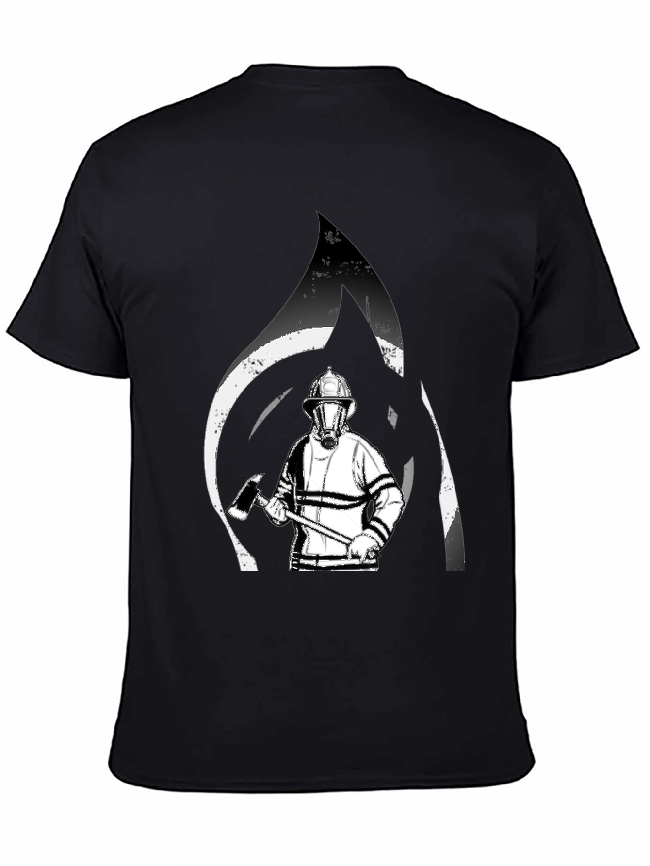 Firefighter Graphic T-Shirt - Black Cotton Tee
