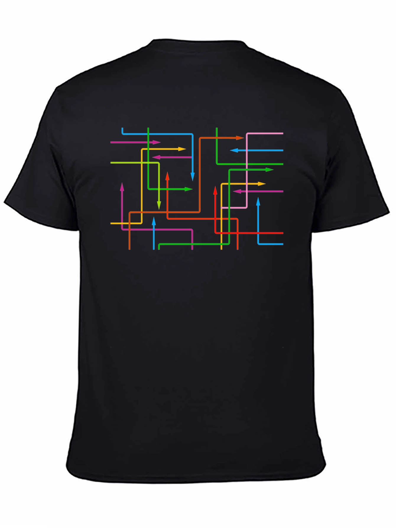 Abstract Arrow Line Black Graphic Tee
