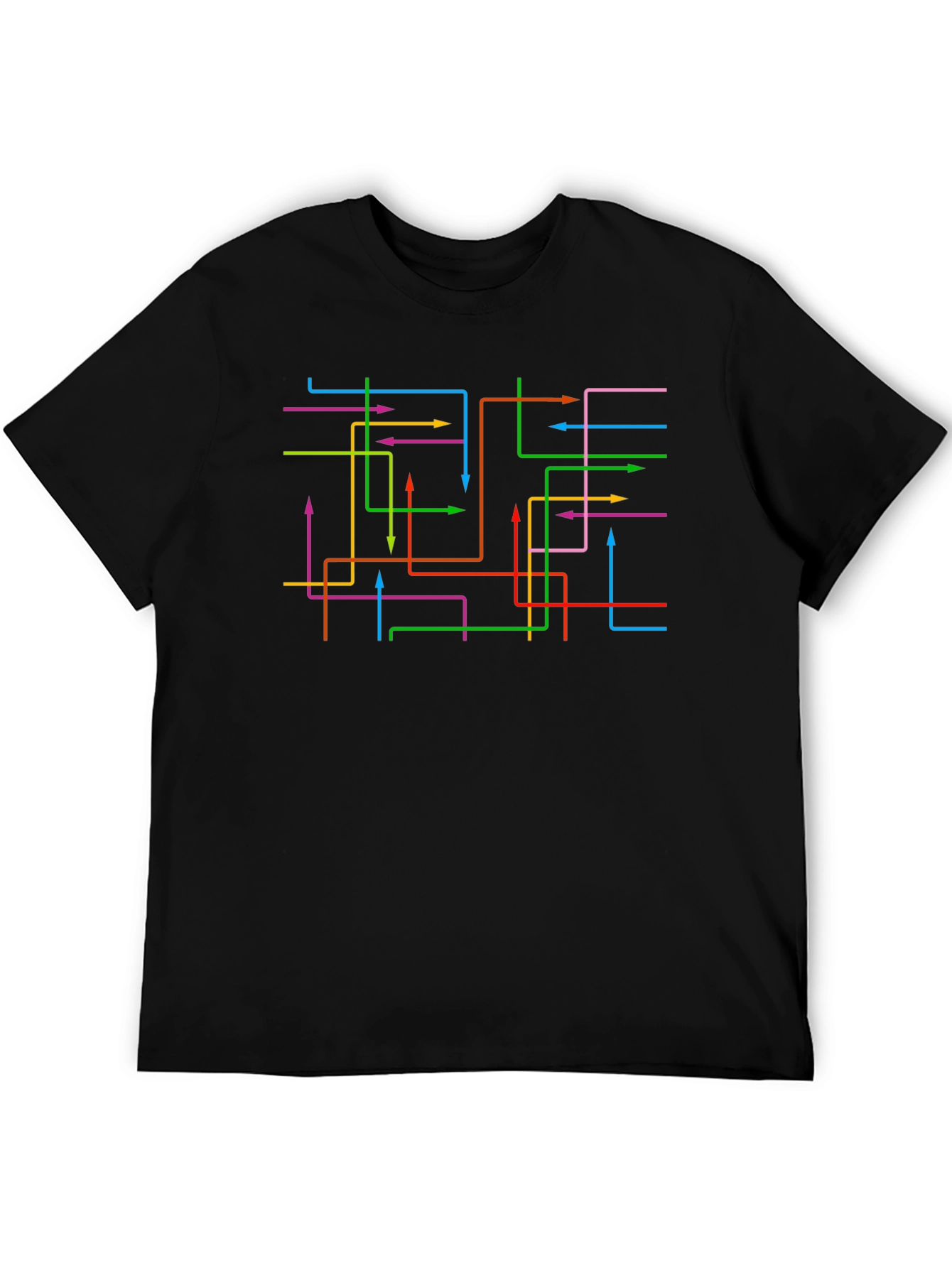 Abstract Arrow Line Black Graphic Tee
