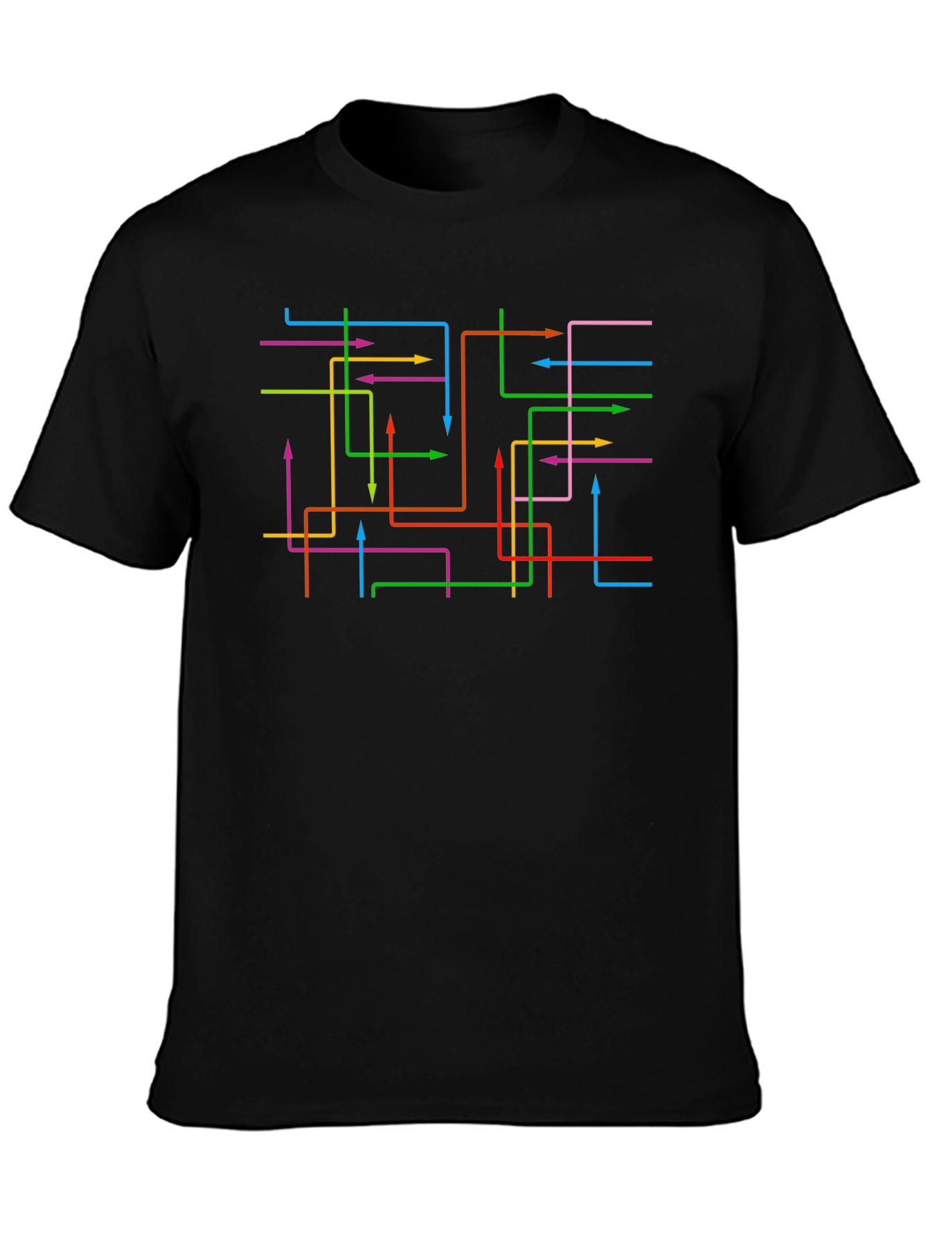 Abstract Arrow Line Black Graphic Tee