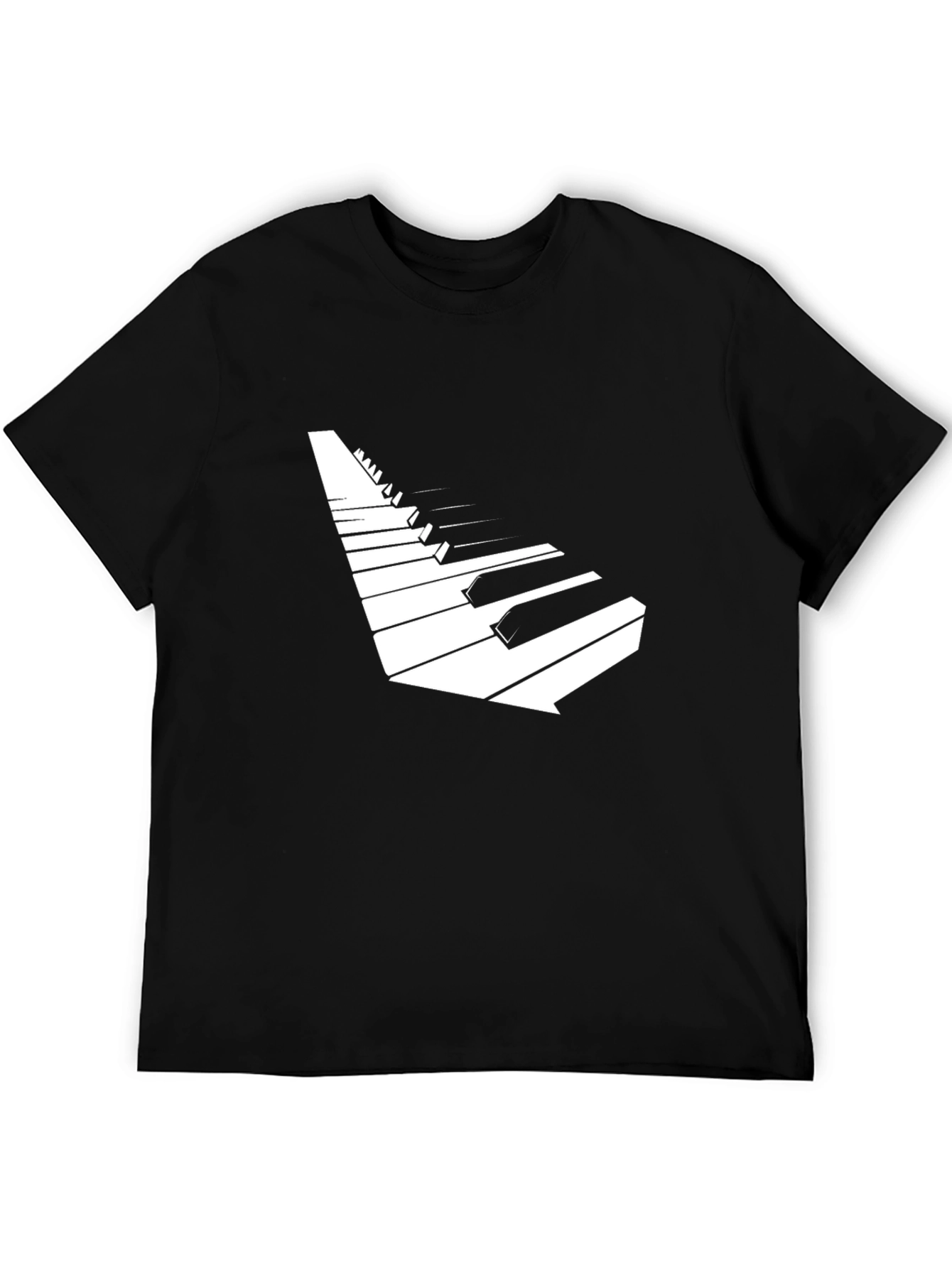 Piano Keys Graphic Tee - Black Stylish Music Shirt