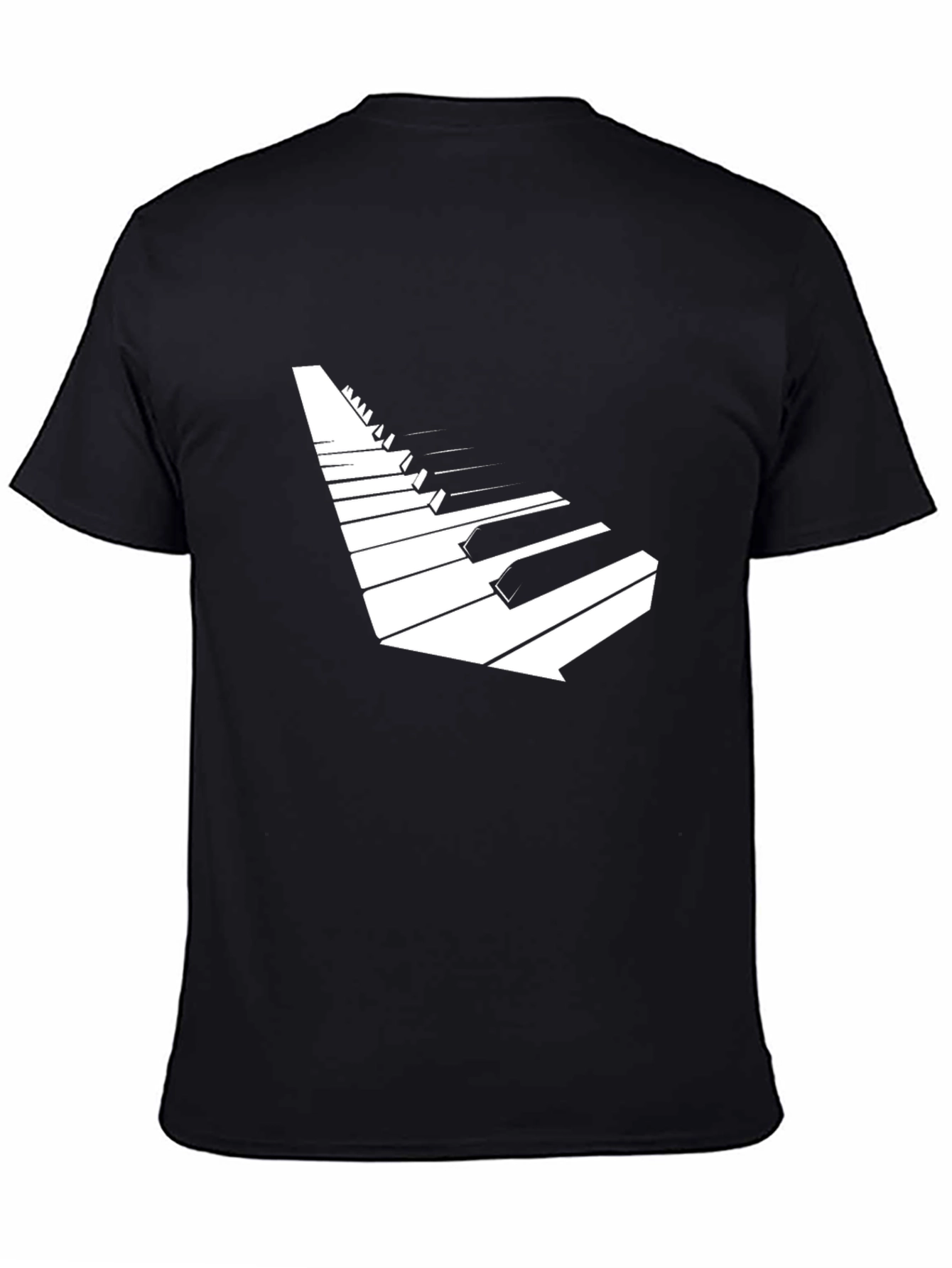 Piano Keys Graphic Tee - Black Stylish Music Shirt
