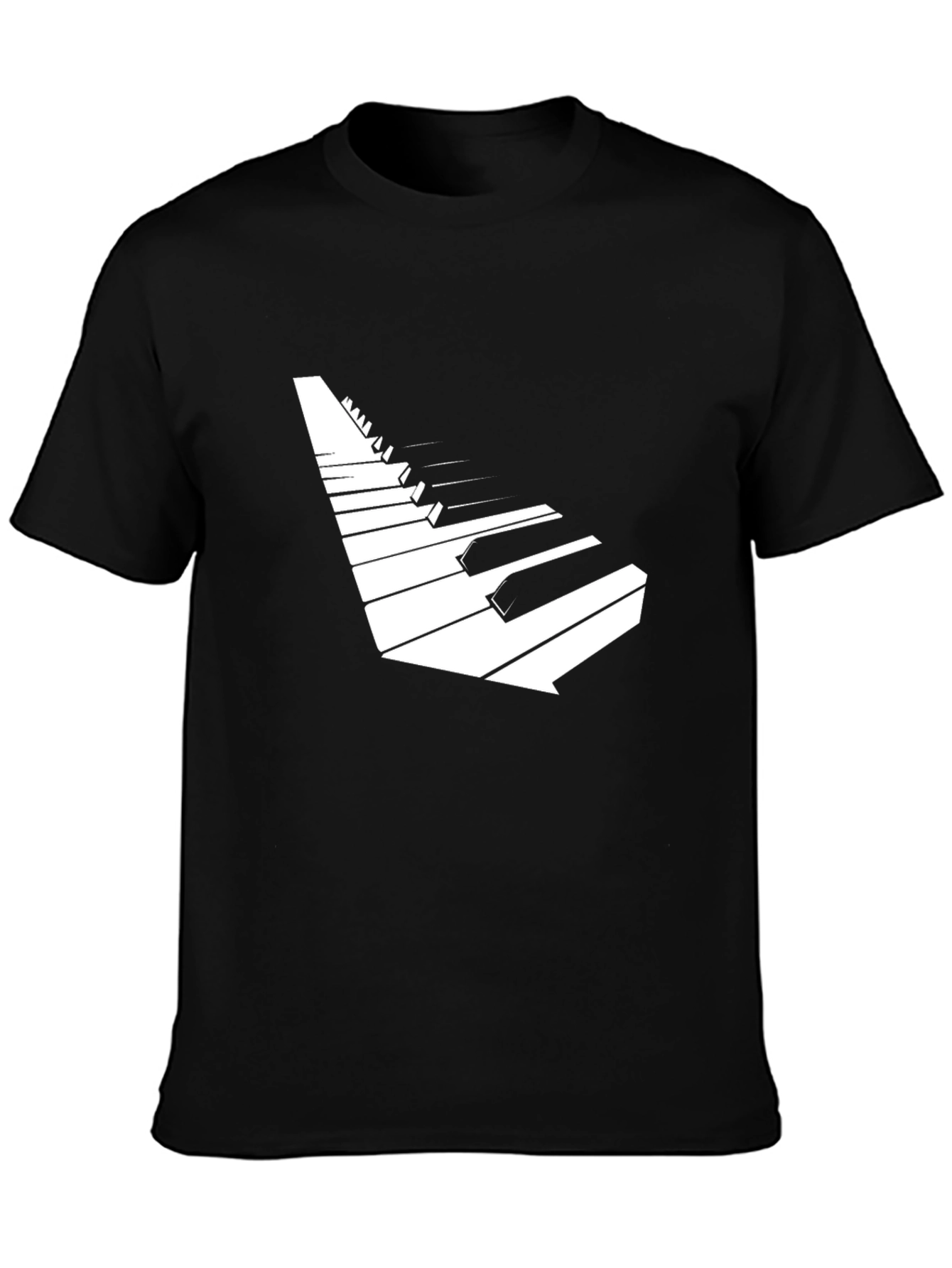 Piano Keys Graphic Tee - Black Stylish Music Shirt