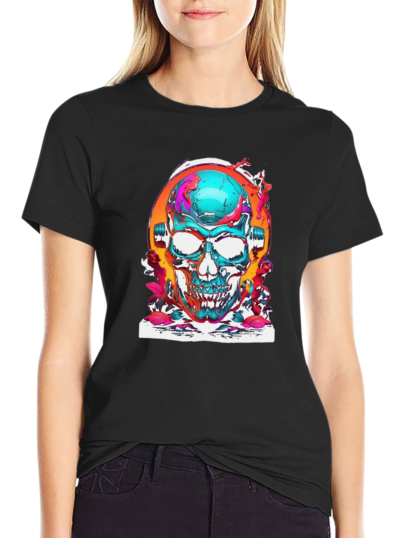 Skull Graphic Tee - Vivid Artistic Design