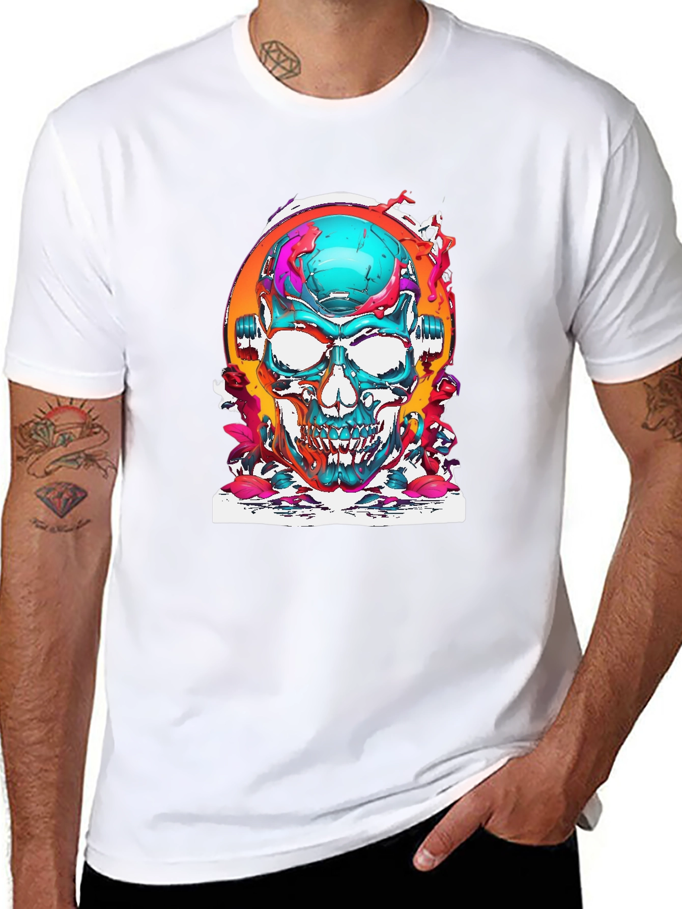 Skull Graphic Tee - Vivid Artistic Design