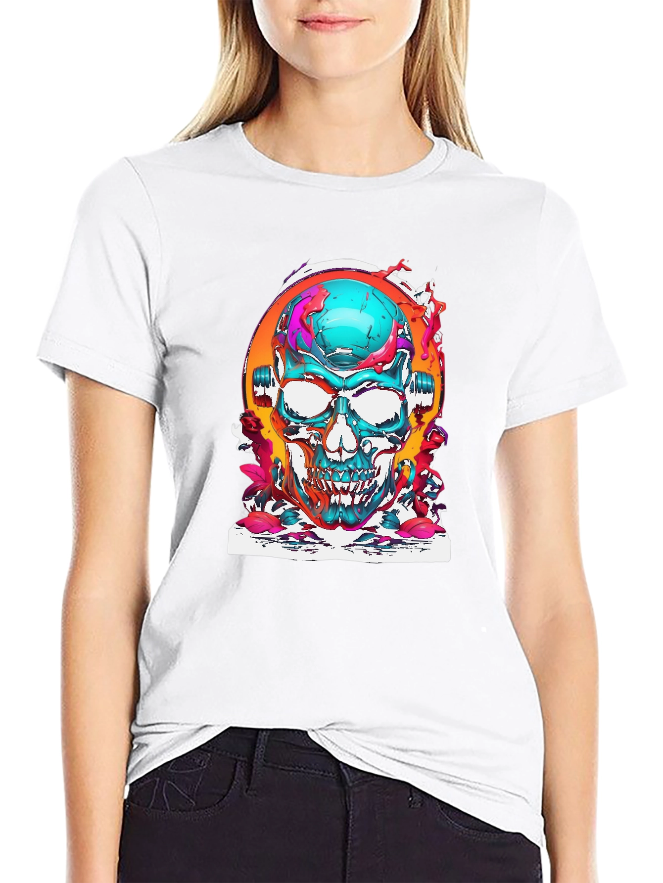 Skull Graphic Tee - Vivid Artistic Design