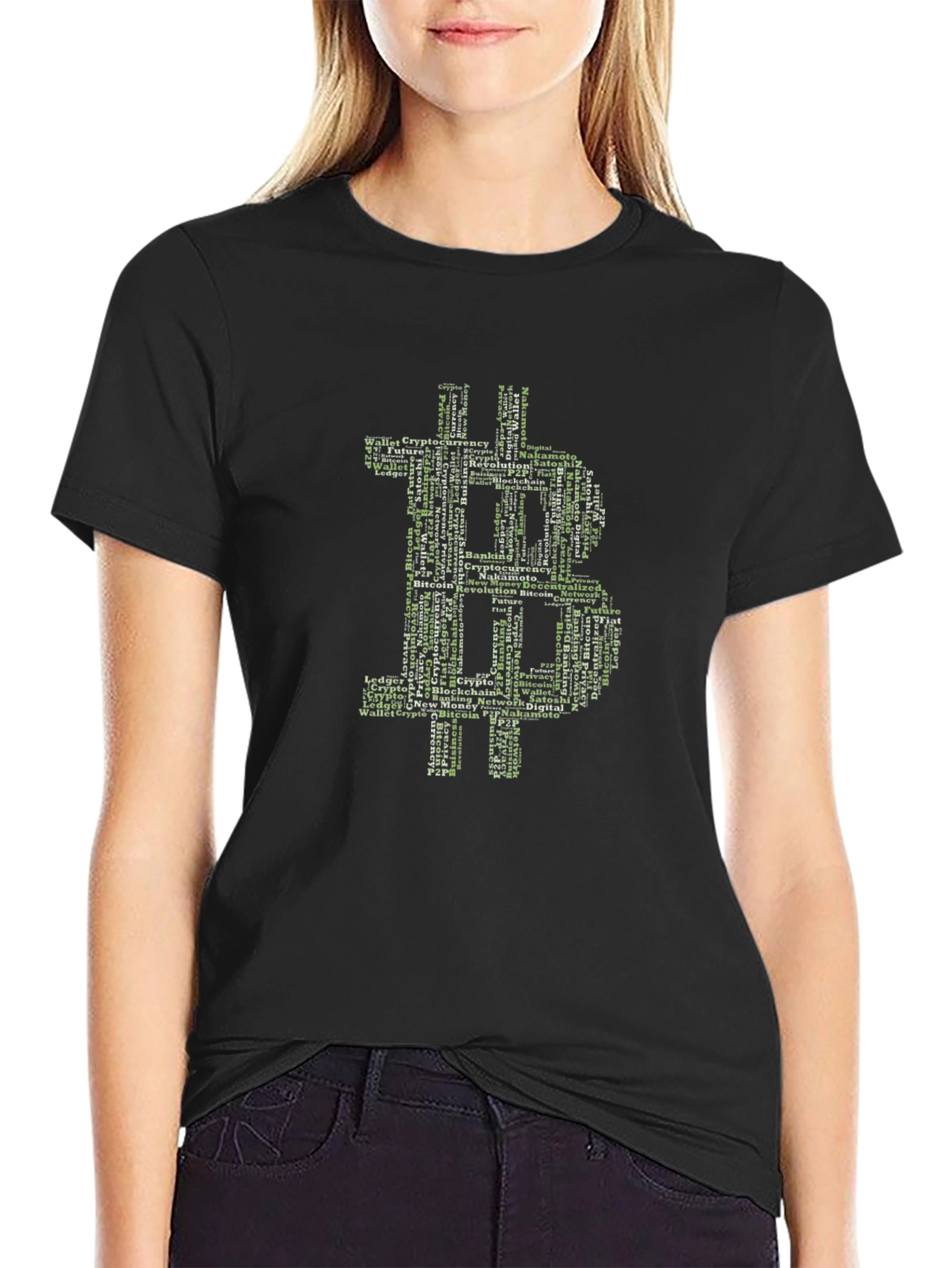 Bitcoin Word Art Graphic T-Shirt