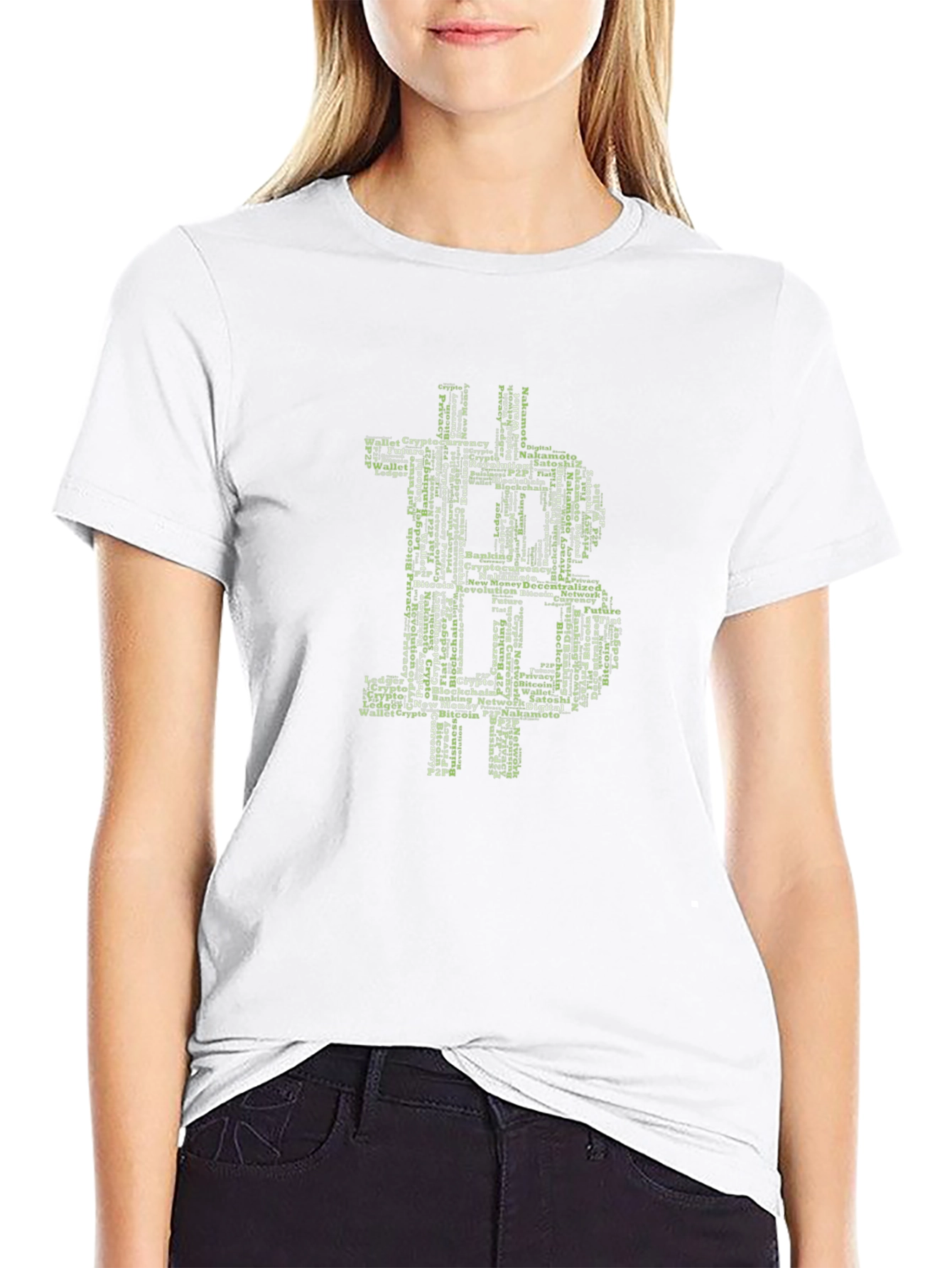 Bitcoin Word Art Graphic T-Shirt