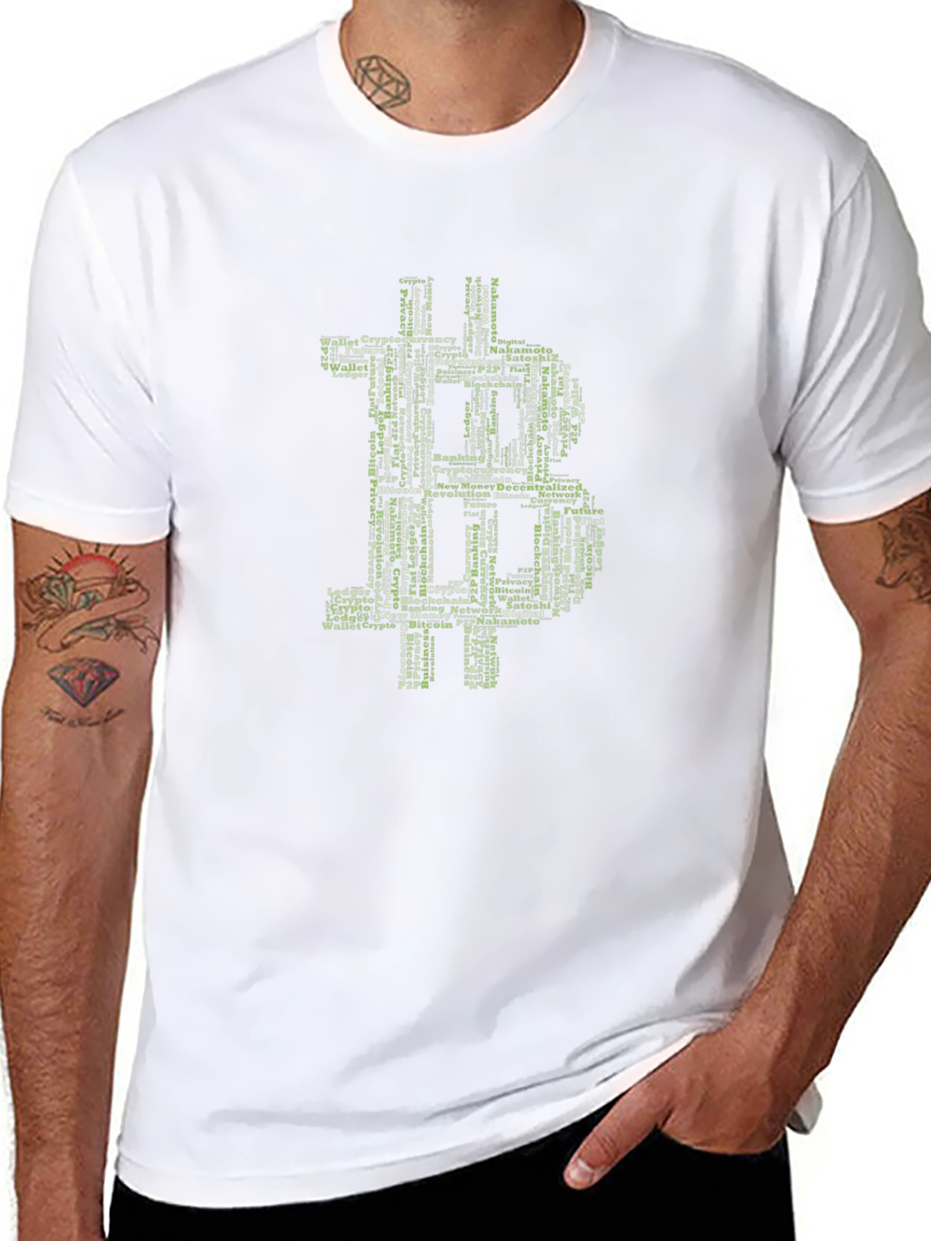 Bitcoin Word Art Graphic T-Shirt