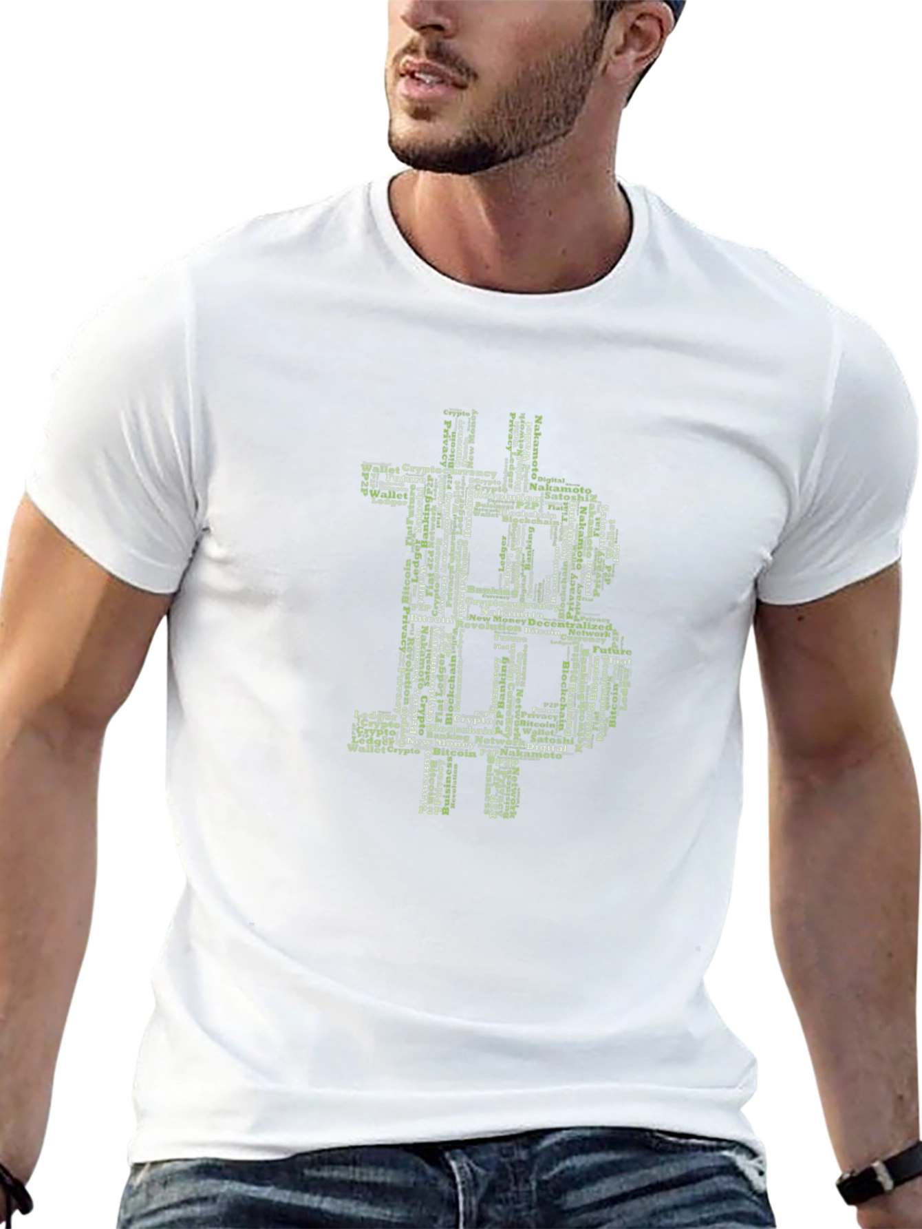 Bitcoin Word Art Graphic T-Shirt