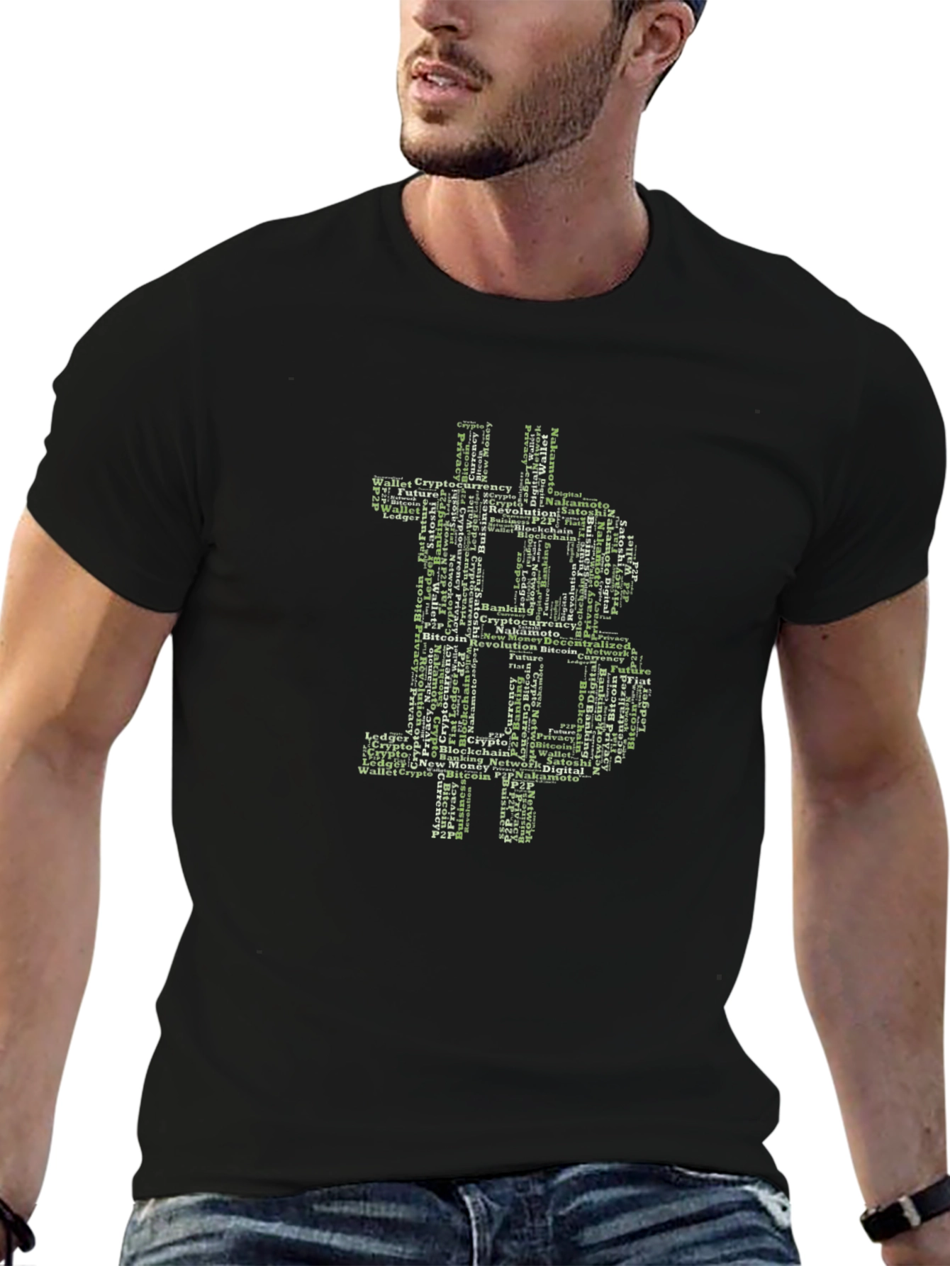 Bitcoin Word Art Graphic T-Shirt