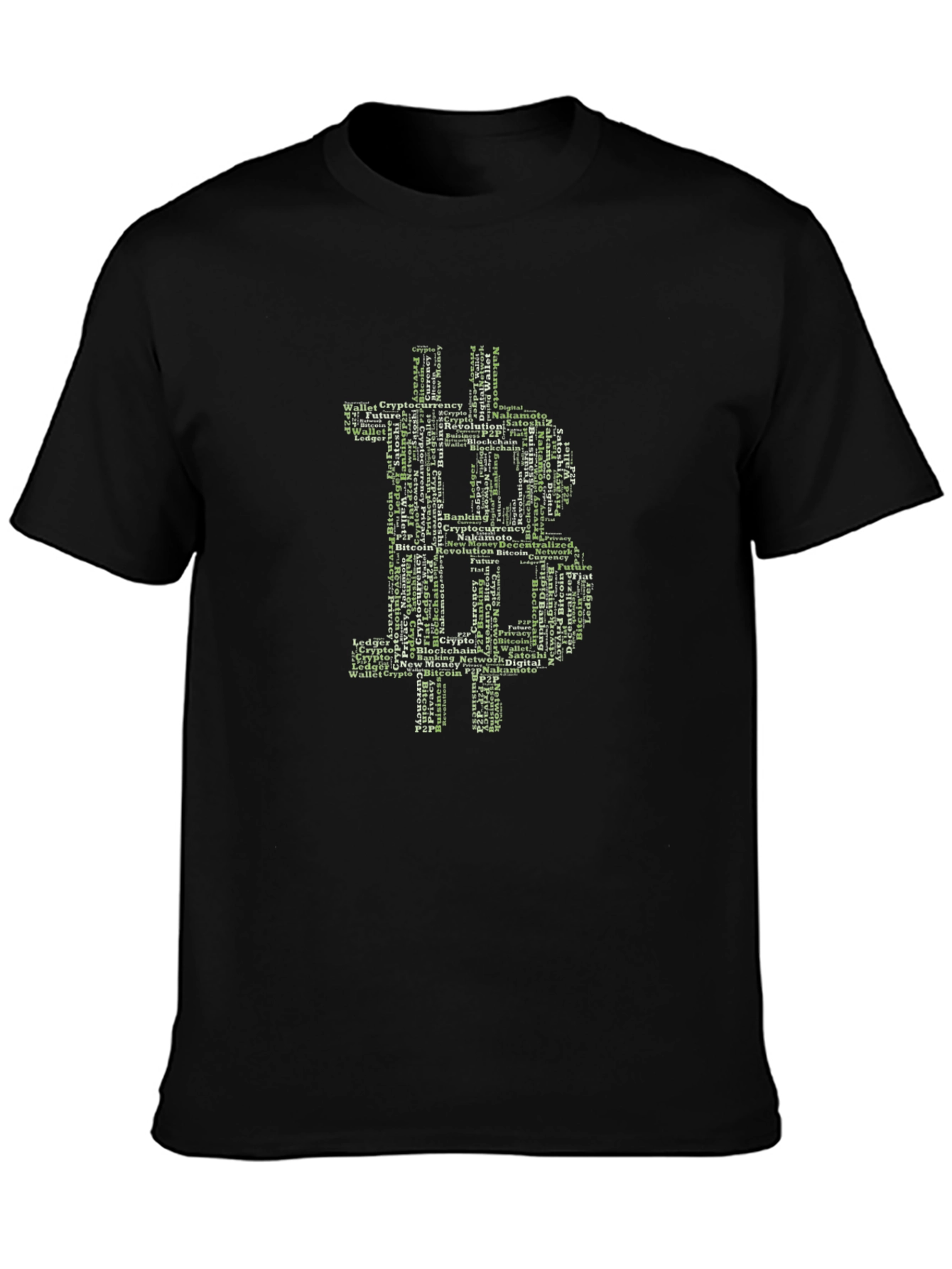 Bitcoin Word Art Graphic T-Shirt