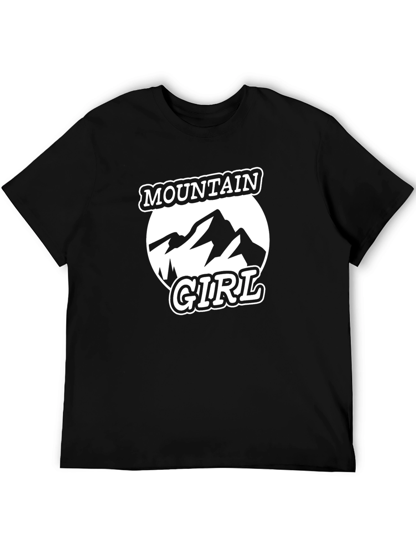 Mountain Girl T-Shirt - Black Round Neck