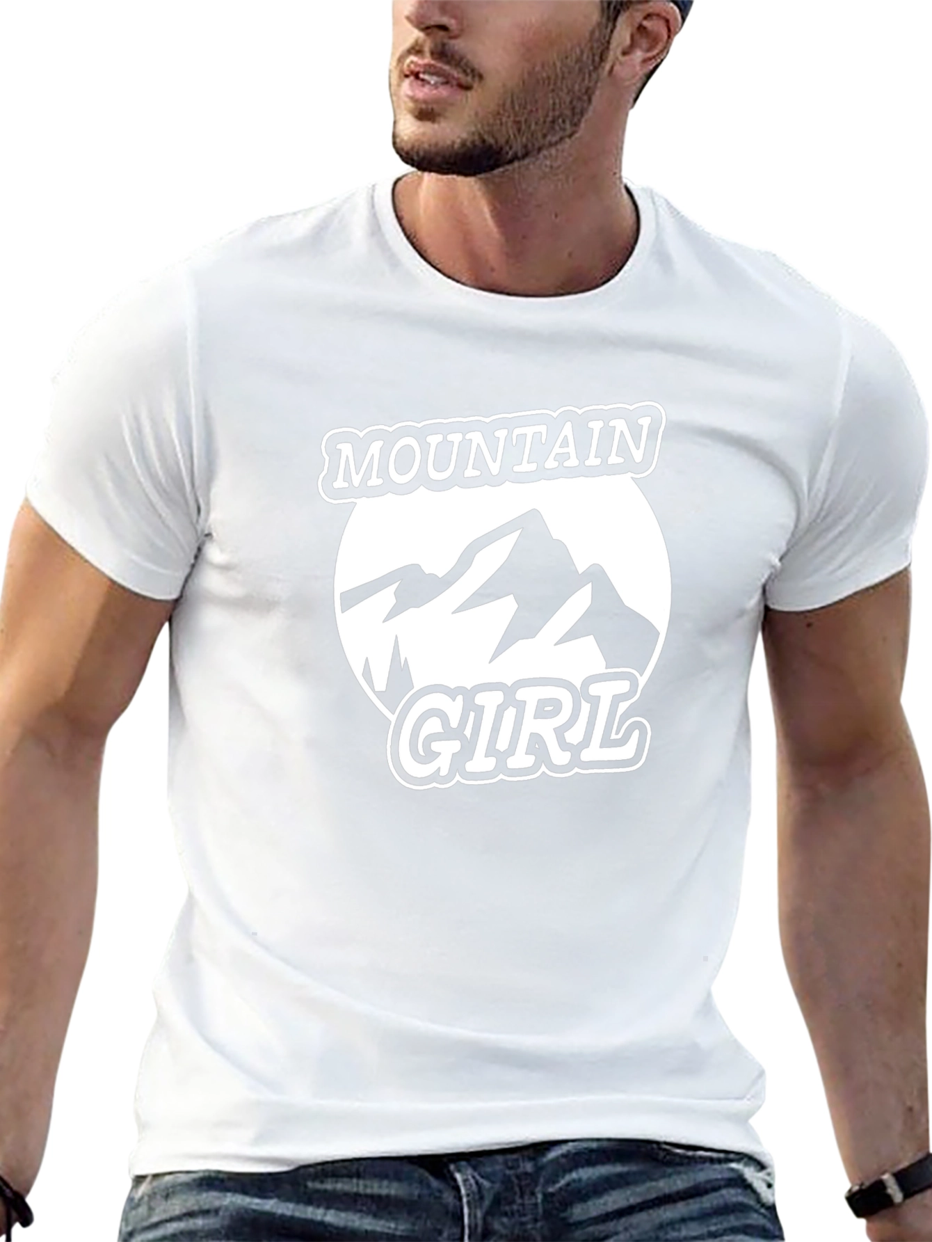 Mountain Girl T-Shirt - Black Round Neck