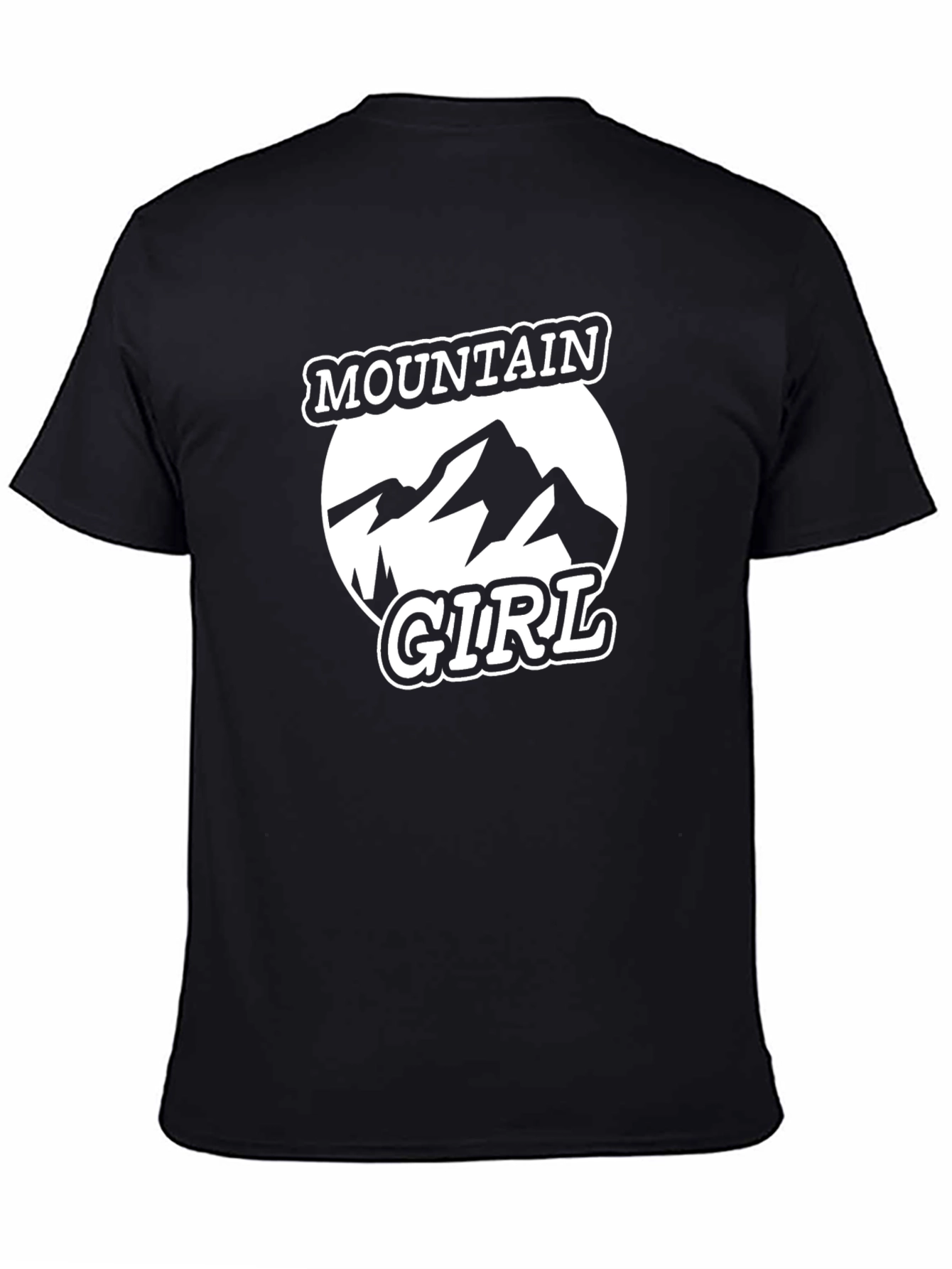 Mountain Girl T-Shirt - Black Round Neck