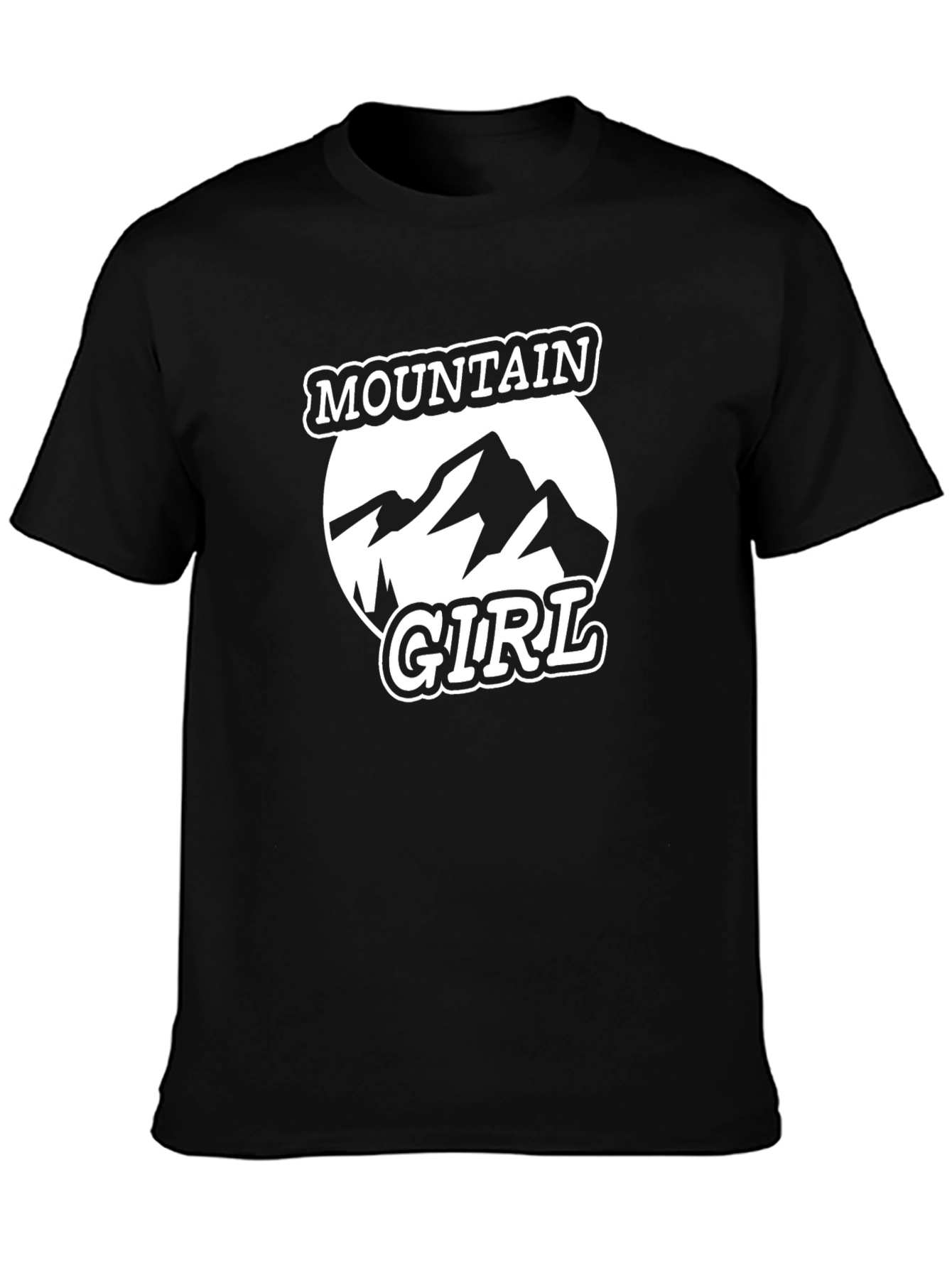 Mountain Girl T-Shirt - Black Round Neck