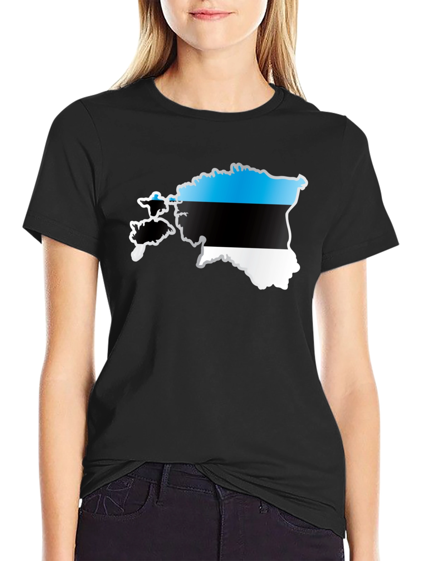 Estonia Flag Map Graphic T-Shirt