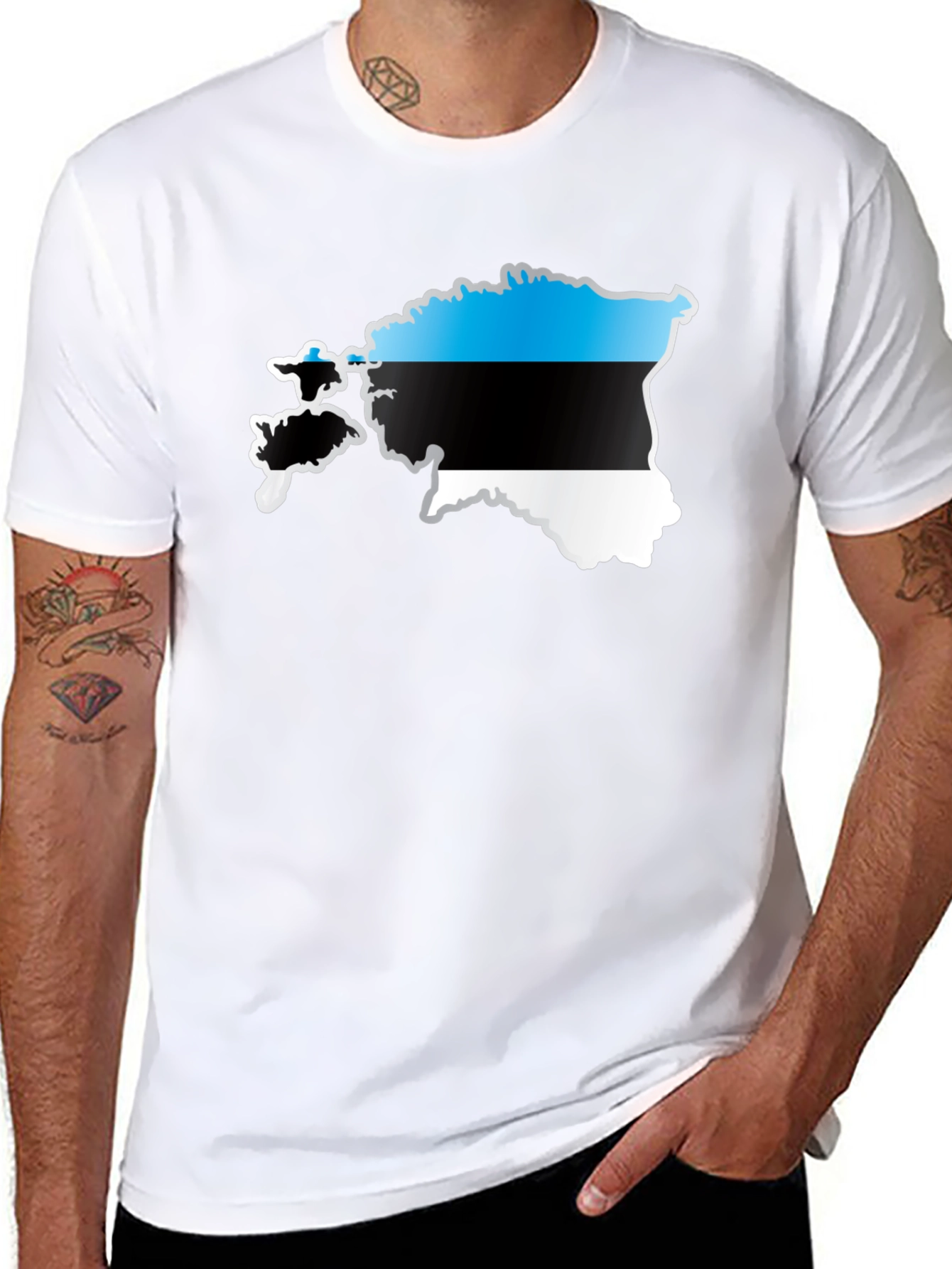 Estonia Flag Map Graphic T-Shirt