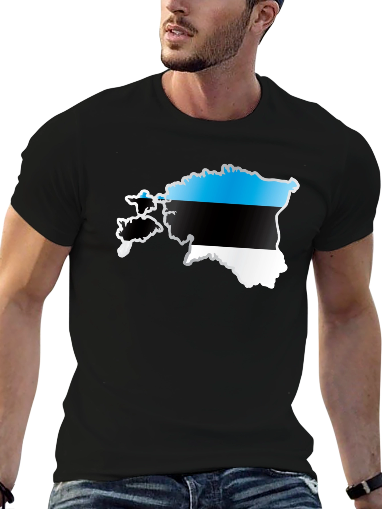 Estonia Flag Map Graphic T-Shirt