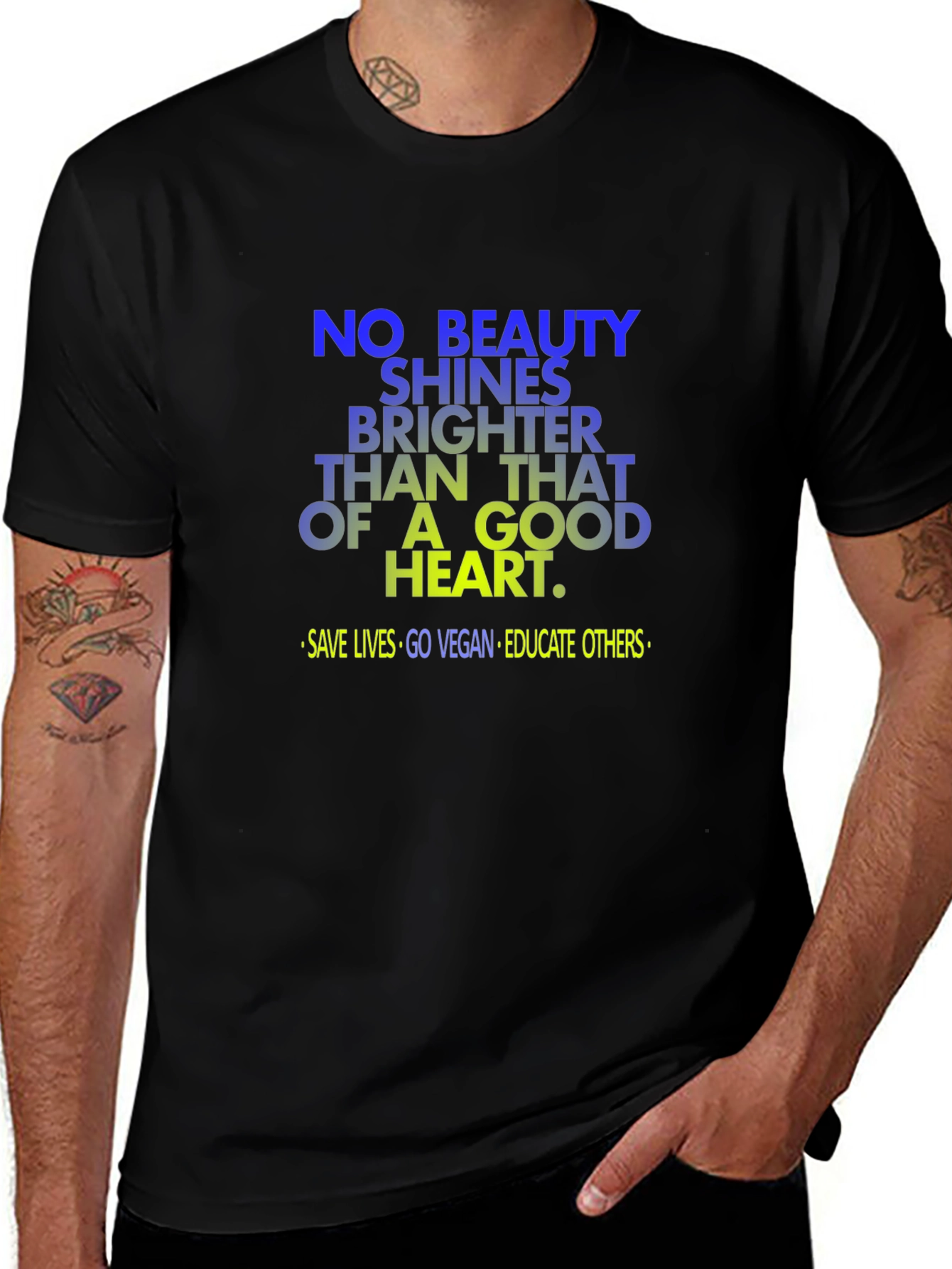 Vegan Good Heart T-Shirt: Save Lives Go Vegan