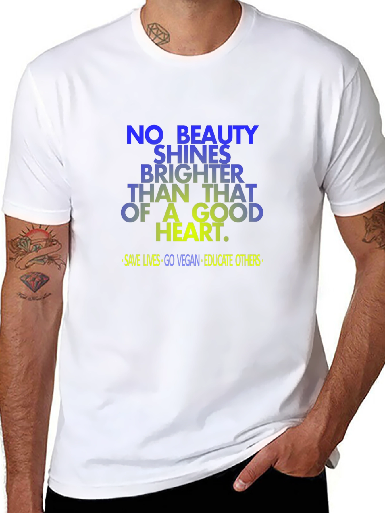 Vegan Good Heart T-Shirt: Save Lives Go Vegan
