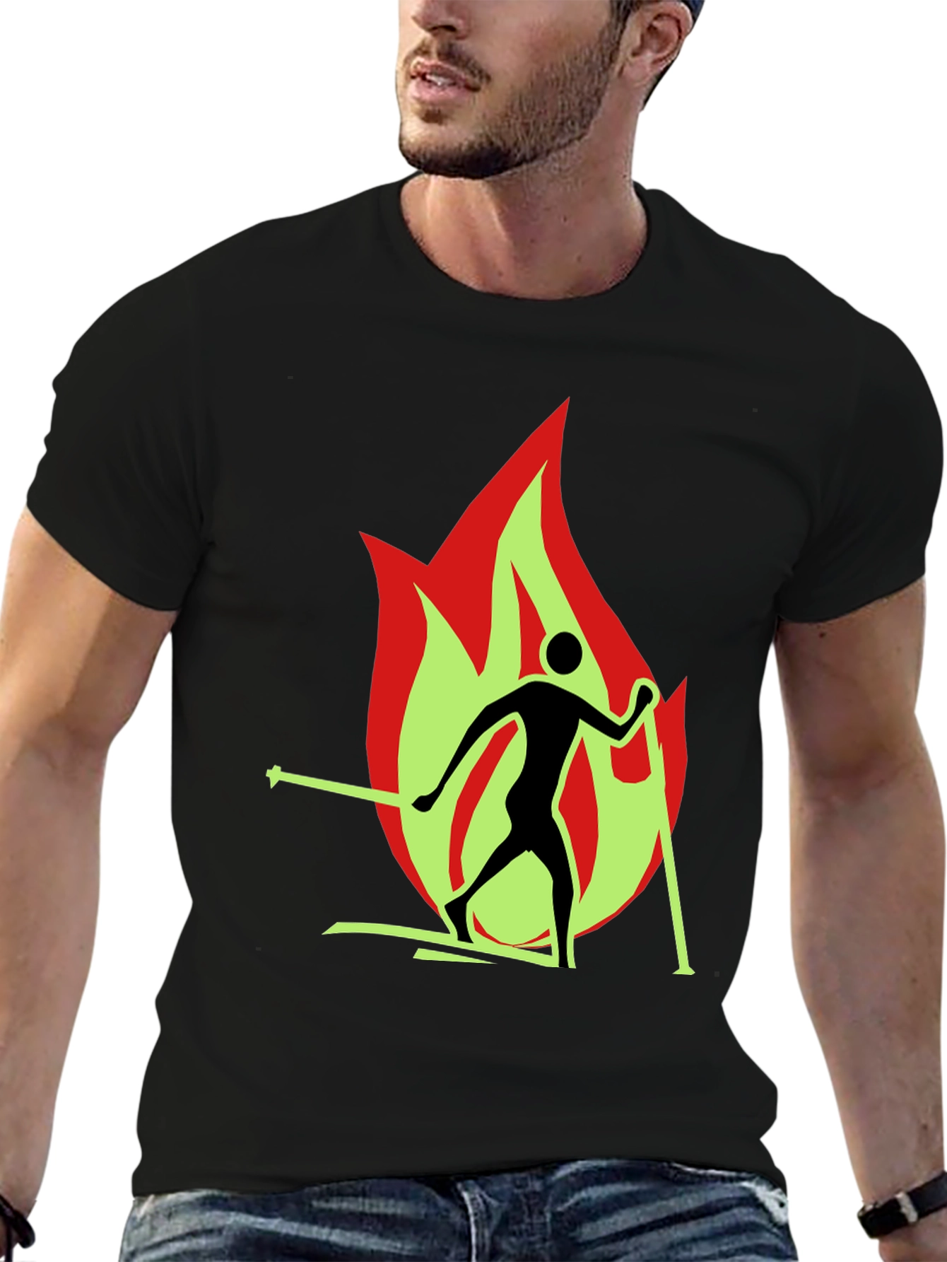 Flame Skiing T-Shirt