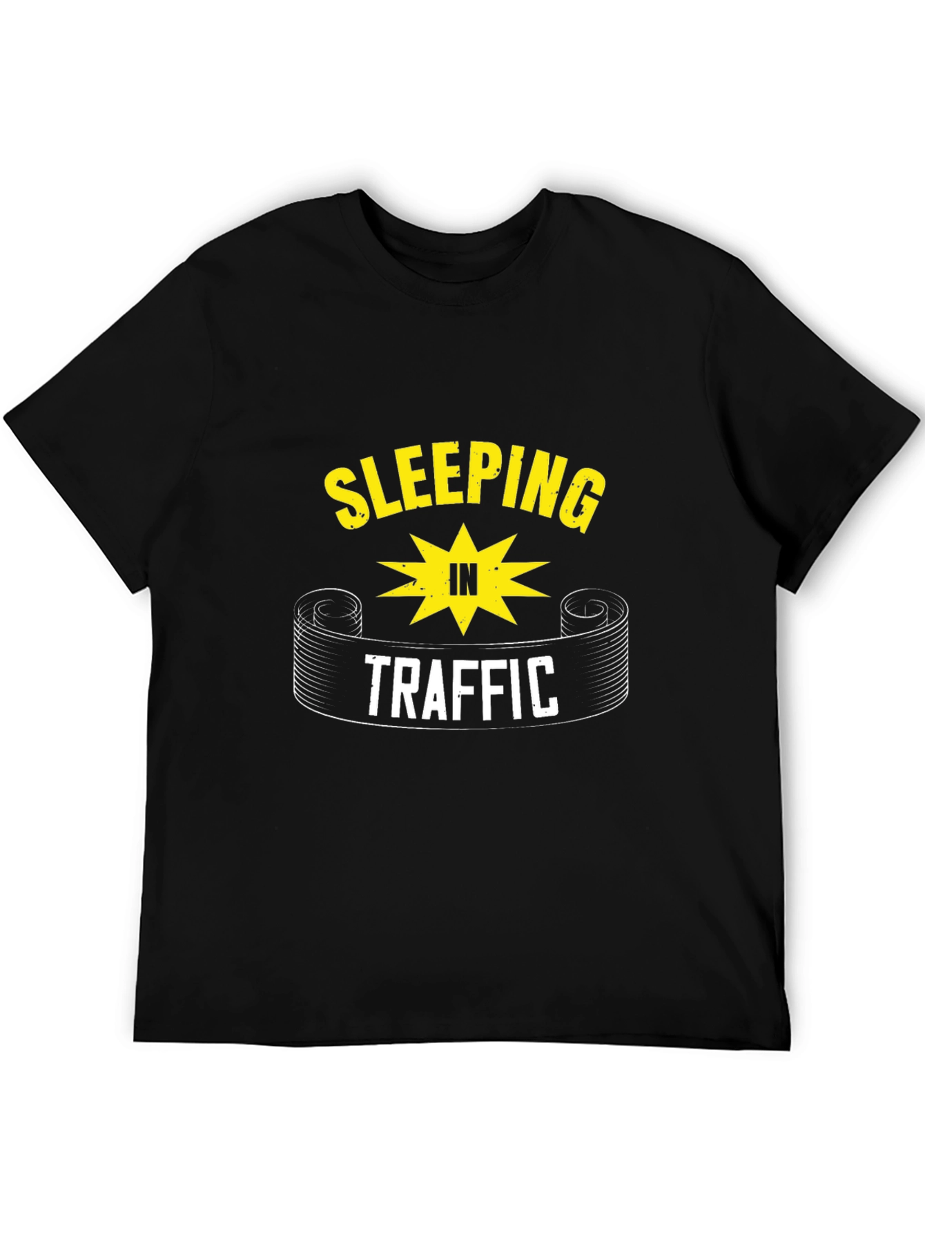 Sleeping In Traffic Graphic Tee - Black Cotton T-Shirt
