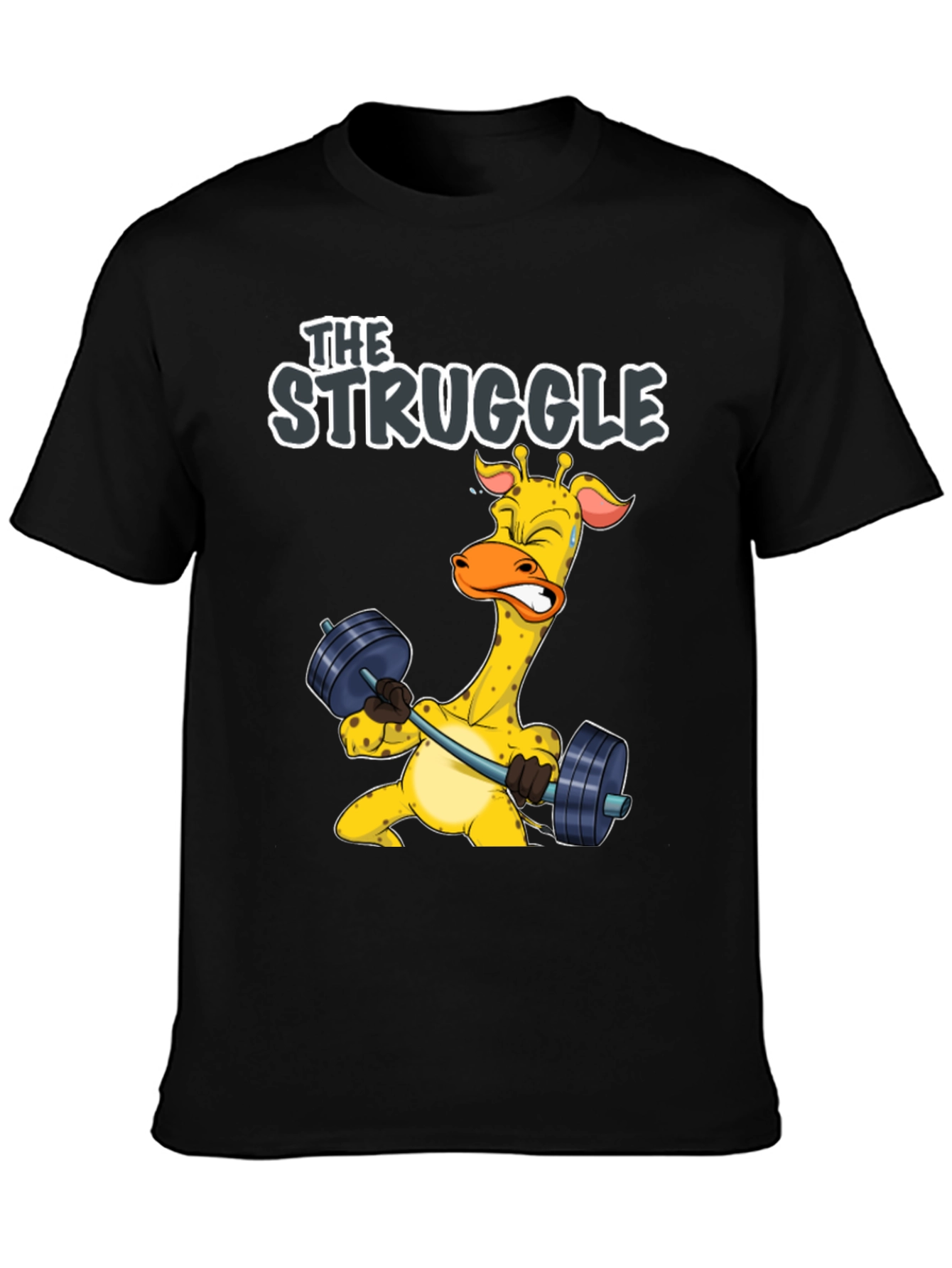 The Struggle Giraffe Weightlifting T-Shirt