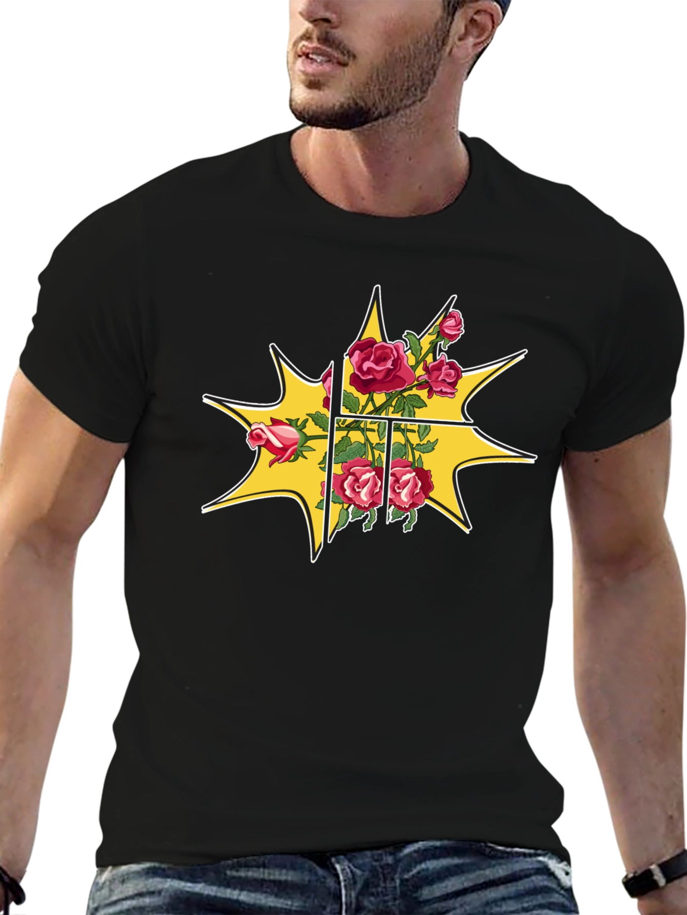 Floral Burst Graphic Tee - Trendy Menswear