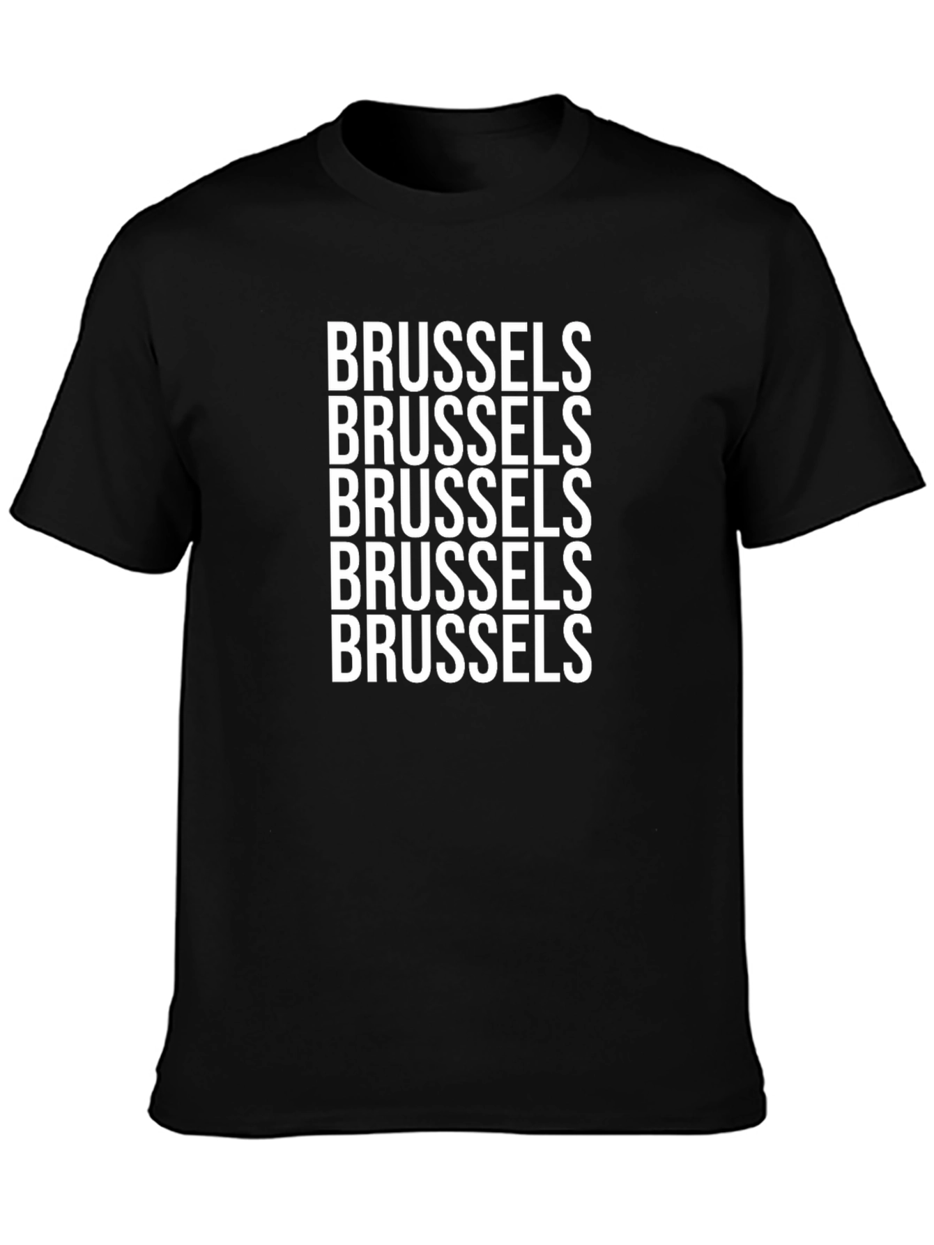 Brussels Text Graphic Black T-Shirt