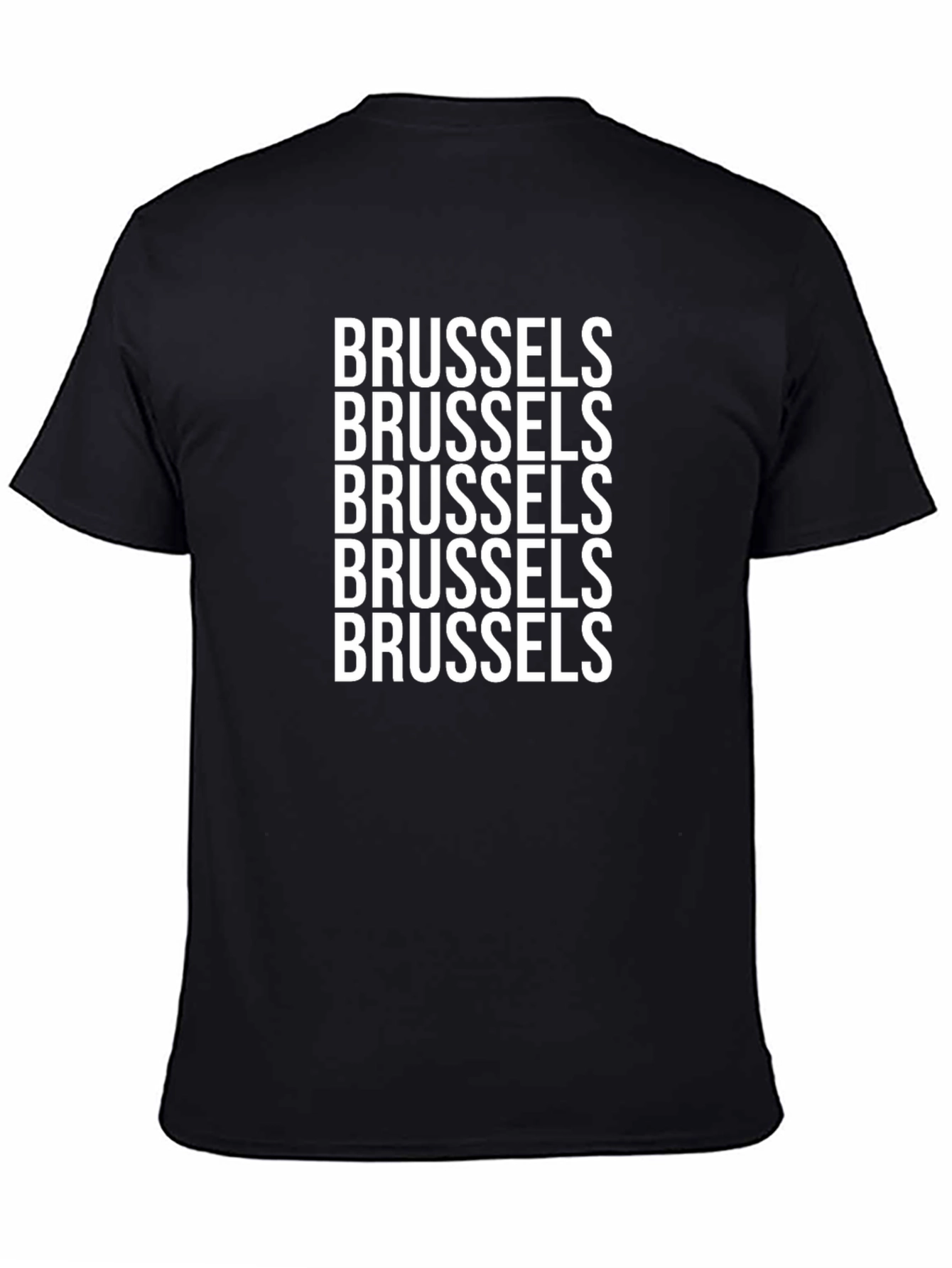 Brussels Text Graphic Black T-Shirt