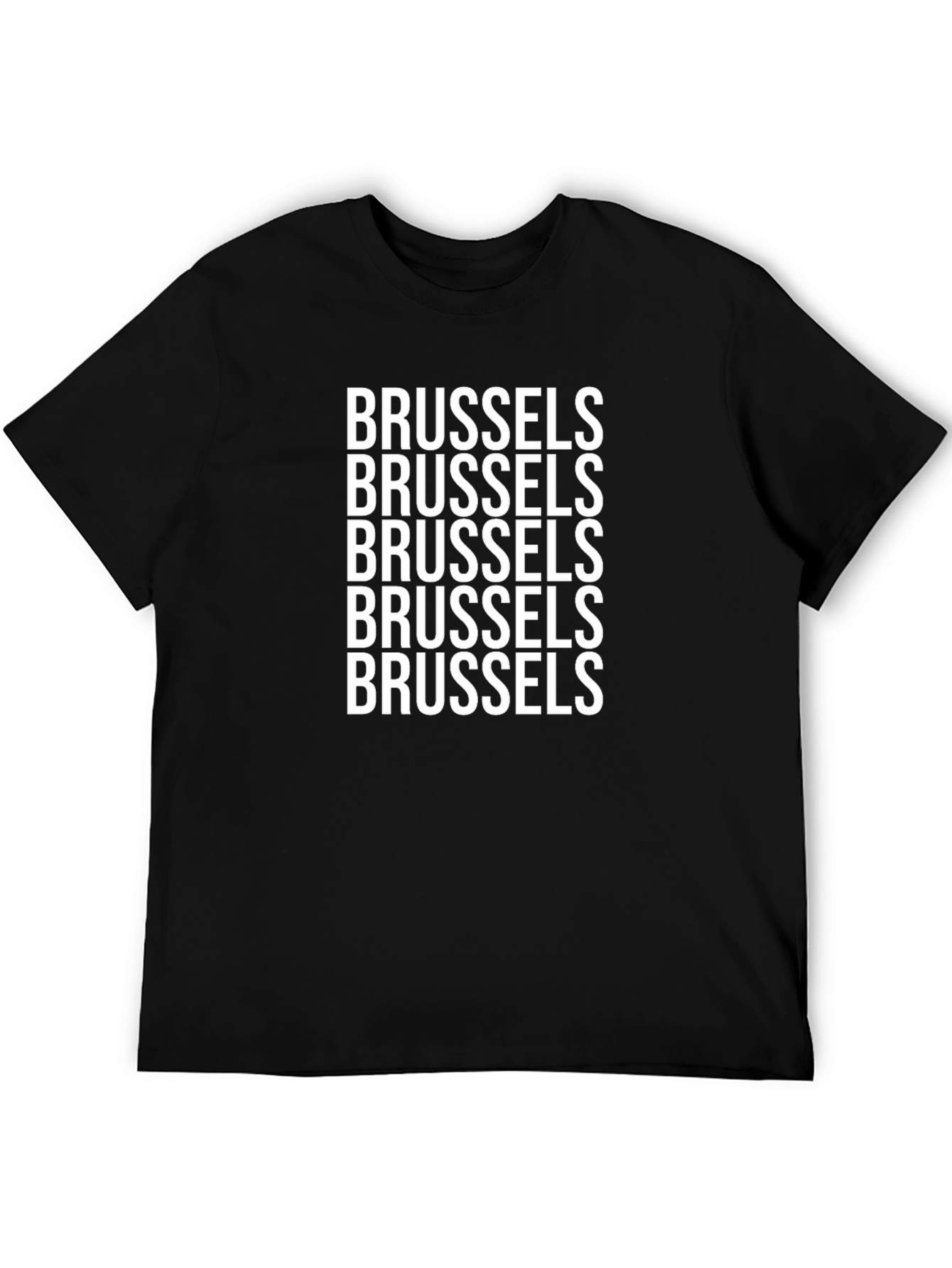 Brussels Text Graphic Black T-Shirt