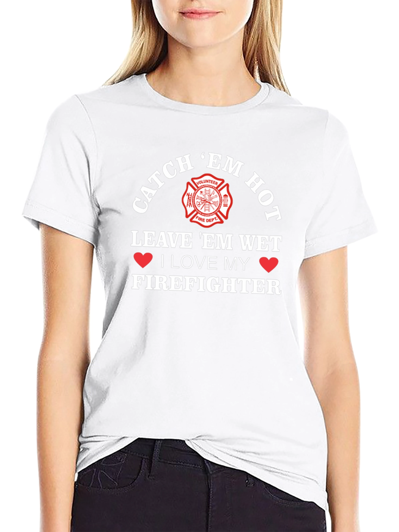 Catch Em Hot Firefighter Graphic Tee
