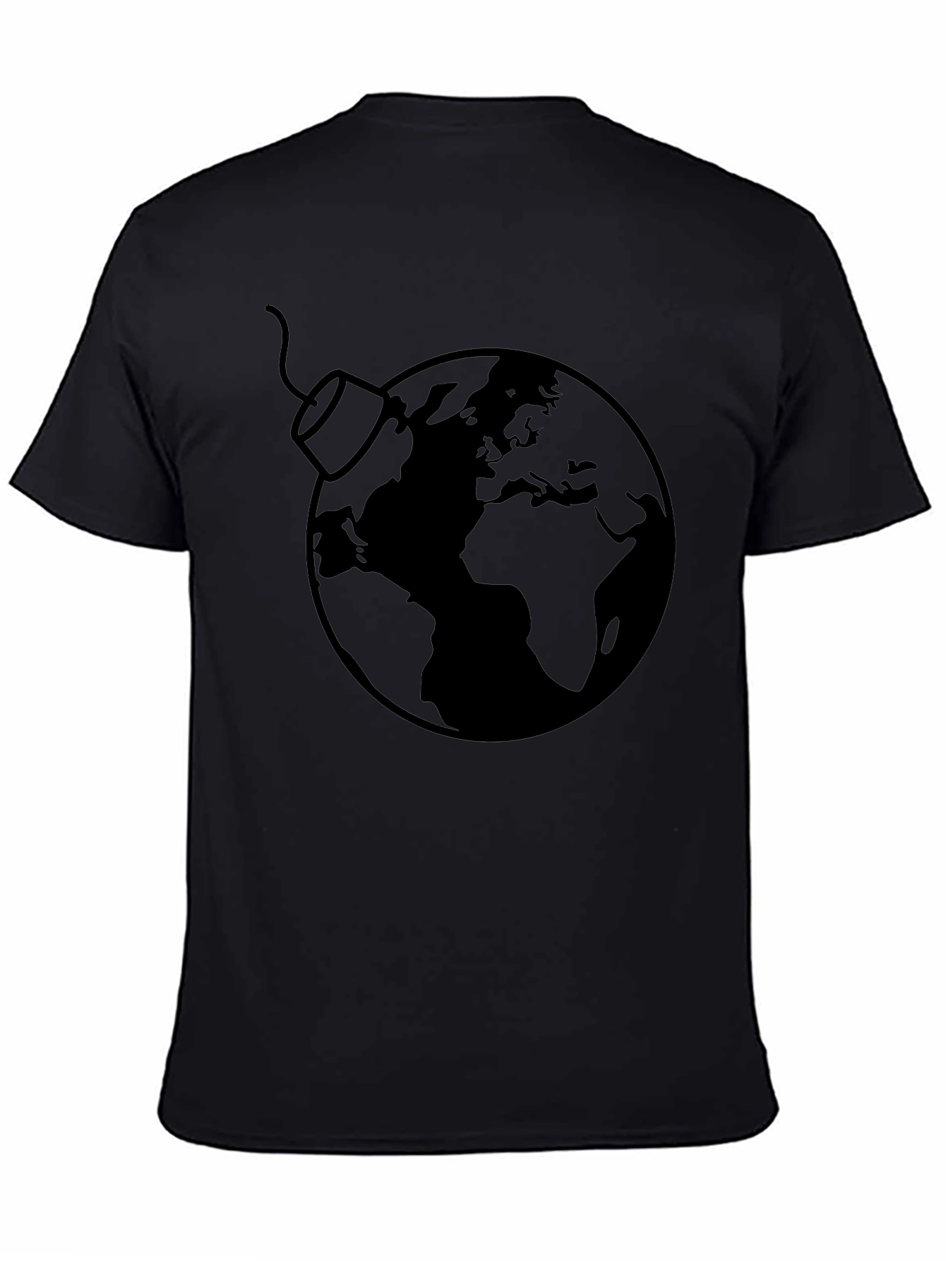 Earth Bomb Graphic Tee - Black Cotton Casual T-Shirt