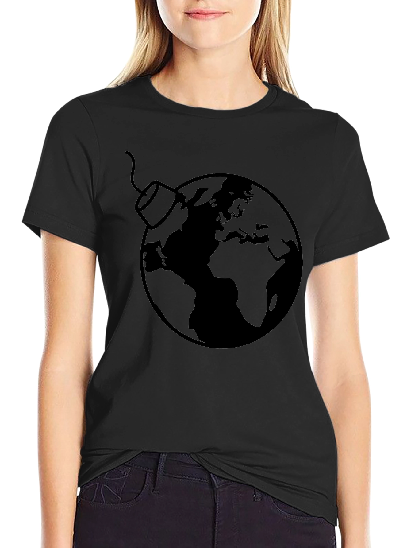 Earth Bomb Graphic Tee - Black Cotton Casual T-Shirt